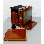 A Marion's Britannia Camera with mahogany case and brass mounts complete with leather outer case