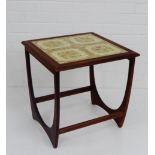 Retro G-Plan tile topped side table, 52 x 50cm