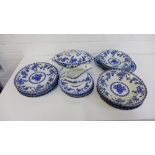 A Wood & Son's 'Delph' patterned blue and white dinner set comprising plates, bowls, side plates,