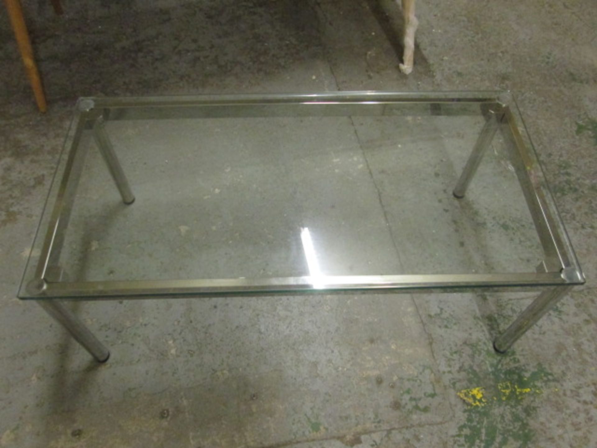 Boxed/As New: Coffee Table with Chrome Tube Legs, Square Frame & Glass Top. Size (H) 45cm x (W) - Image 3 of 3