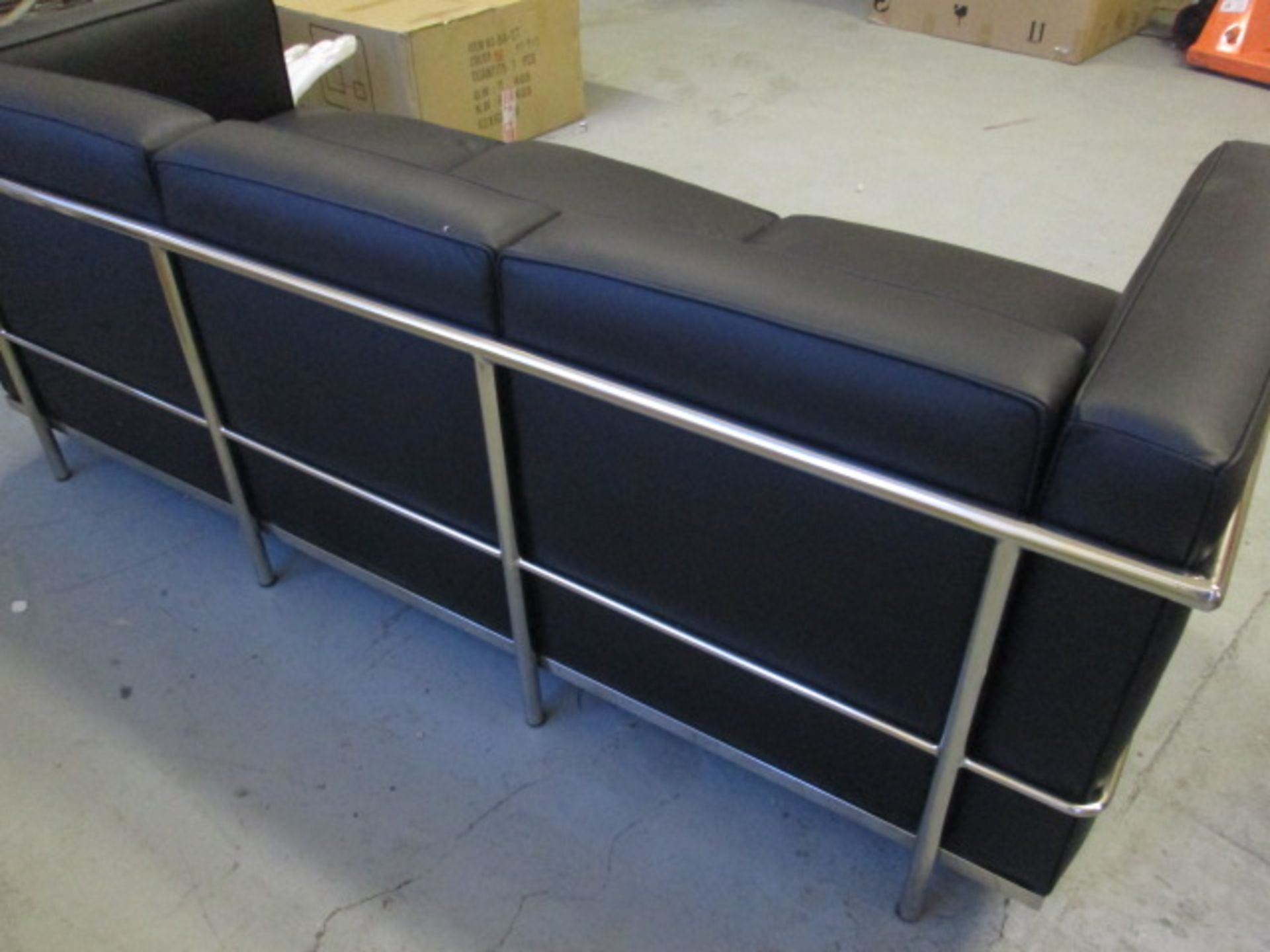 Boxed/As New: Petit 3 Seater Sofa (Replica Inspired by Le Corbusier Style). With Chrome Frame & - Image 2 of 3