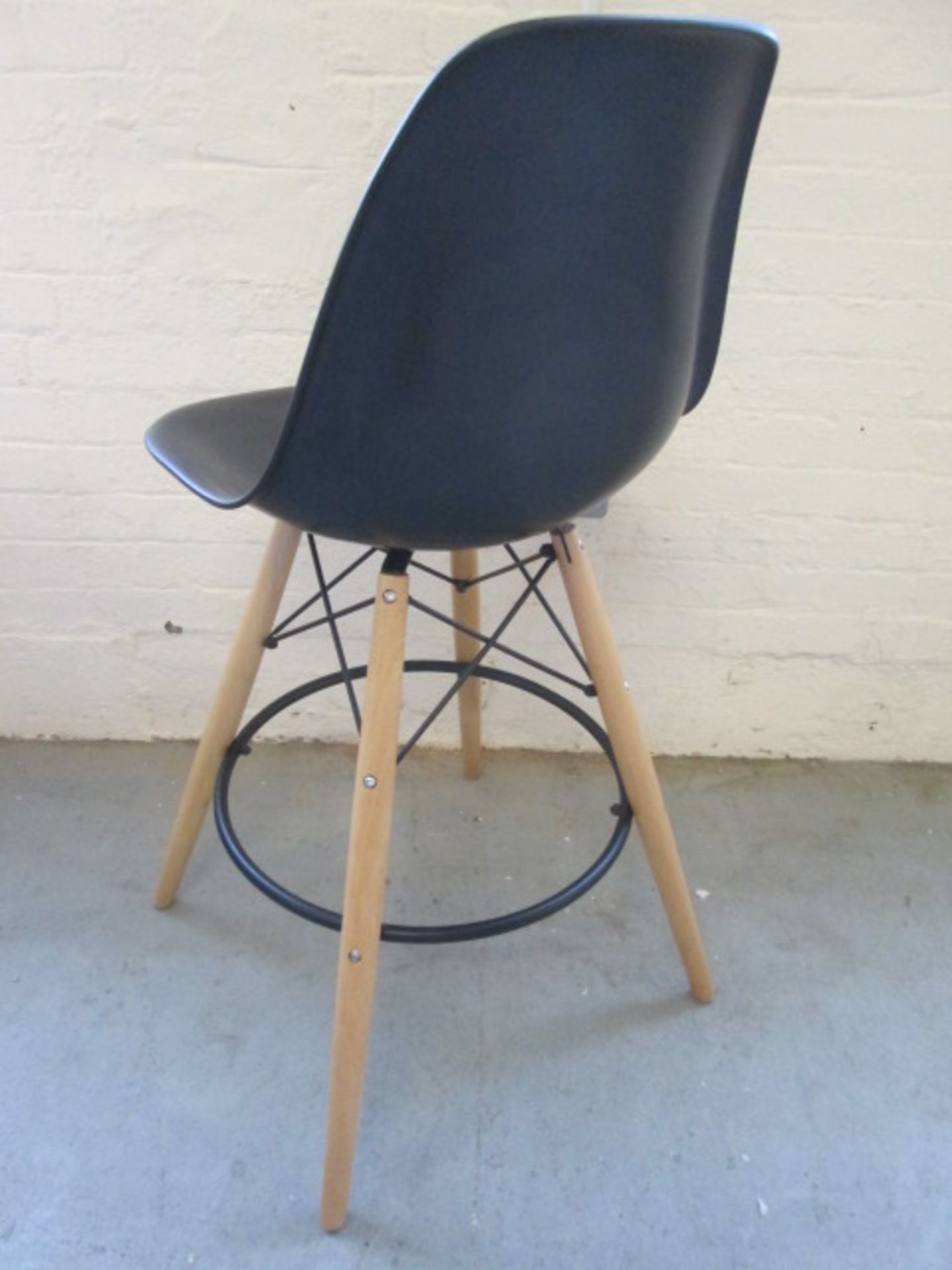 As New: Black DSW Bar Stool in Charles Eames Style in Polypropylene Matt. - Image 2 of 2