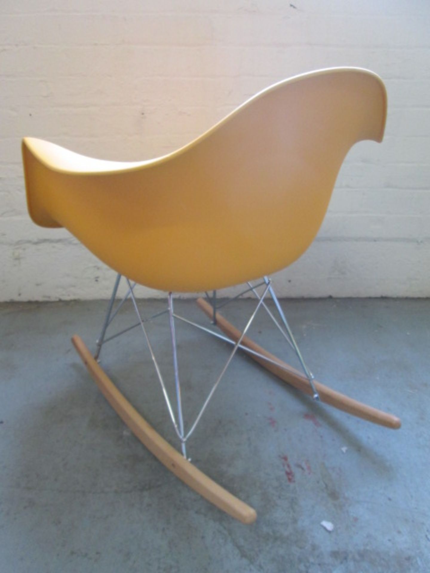 As New/Assembled: Mustard Yellow RAR Rocker Chair in Charles Eames Style in Polypropylene Matt. - Image 2 of 2