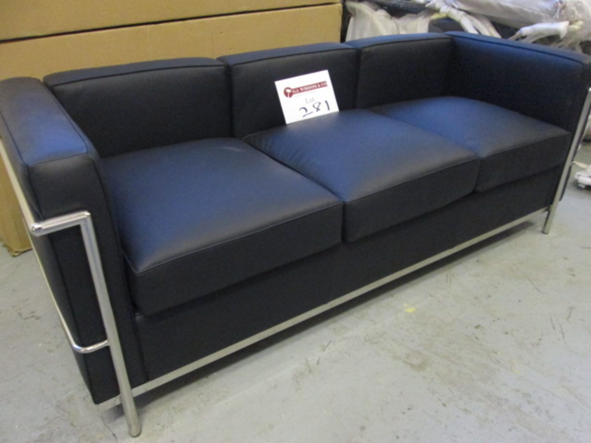 Boxed/As New: Petit 3 Seater Sofa (Replica Inspired by Le Corbusier Style). With Chrome Frame & - Image 3 of 3