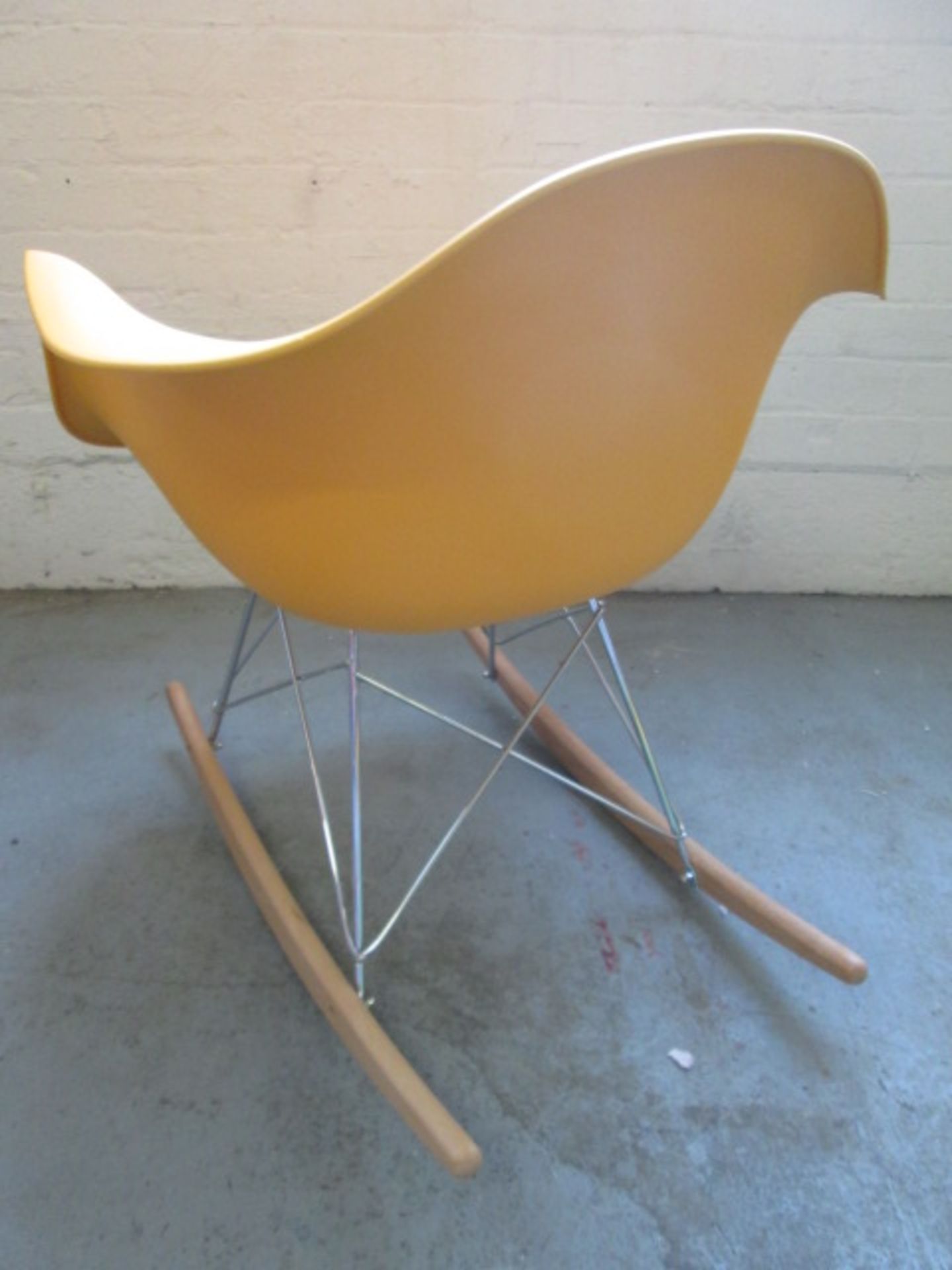 As New/Assembled: Mustard Yellow RAR Rocker Chair in Charles Eames Style in Polypropylene Matt. - Image 2 of 2