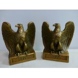 Pair of Cast Brass Eagle Bookends with Date to Front '1776'