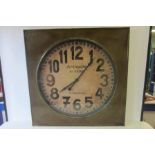 Large Reproduction Brass Effect, Metal Cased Wall Clock. Case Size 110cm x 110cm, Clock Face