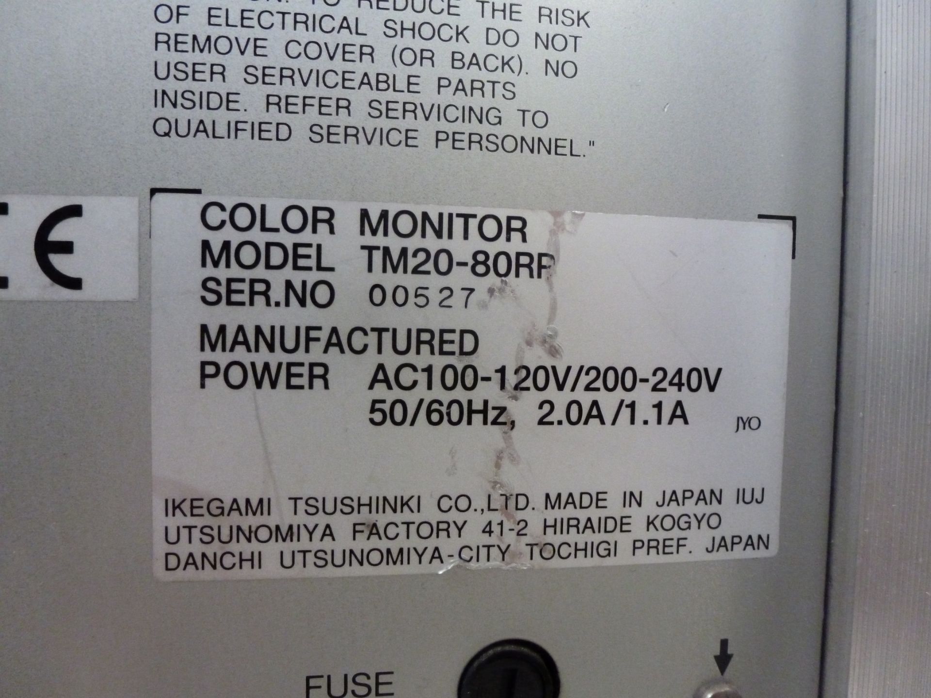 Ikegami TM20-80R Colour Monitor. Serial No 00527. - Image 8 of 8