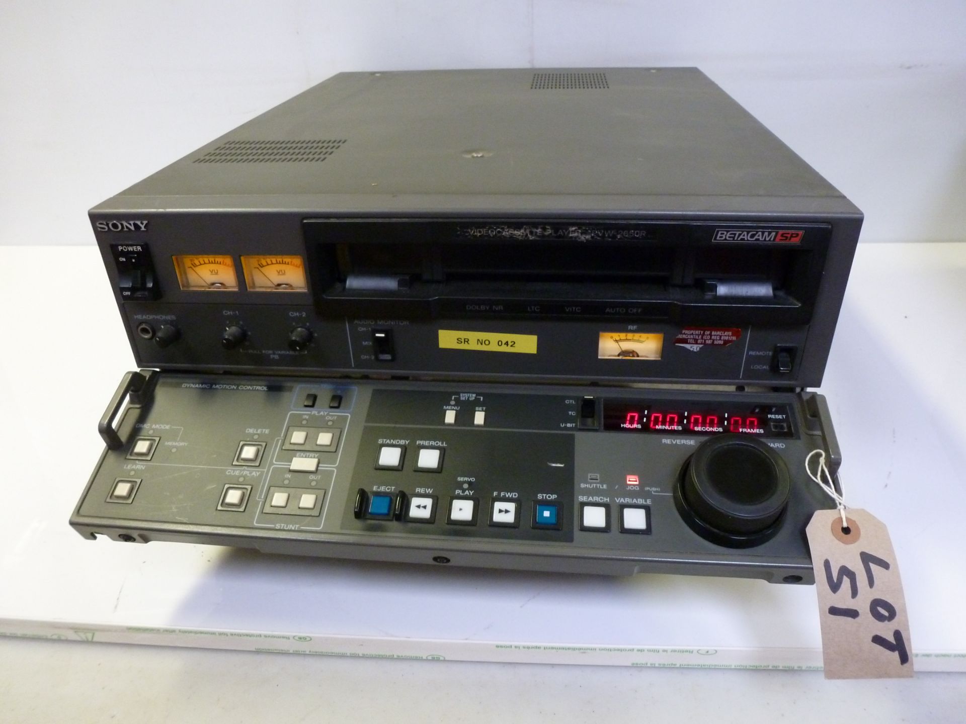 Sony PVW 2650P Betacam SP Video Cassette Recorder, S/N 15007