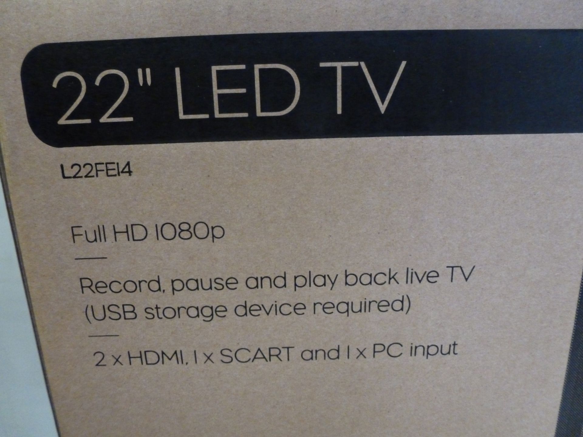 Logik 22" LED TV, Model L22FE14, Full HD 1080p. New & Boxed. - Image 2 of 2