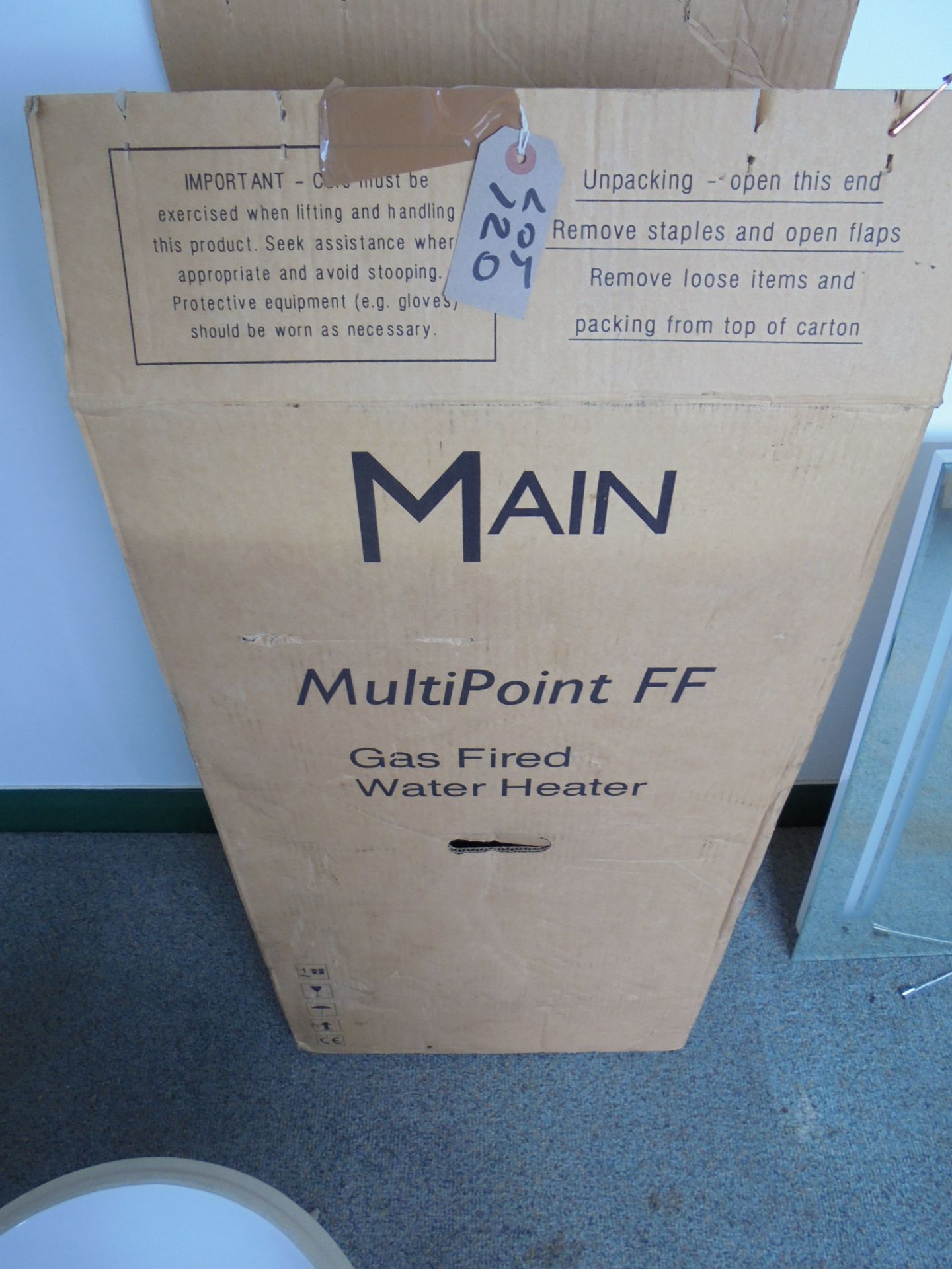 Main Multipoint FF Gas Fired Water Heater with Fittings & Instruction Manual. Boxed as New.