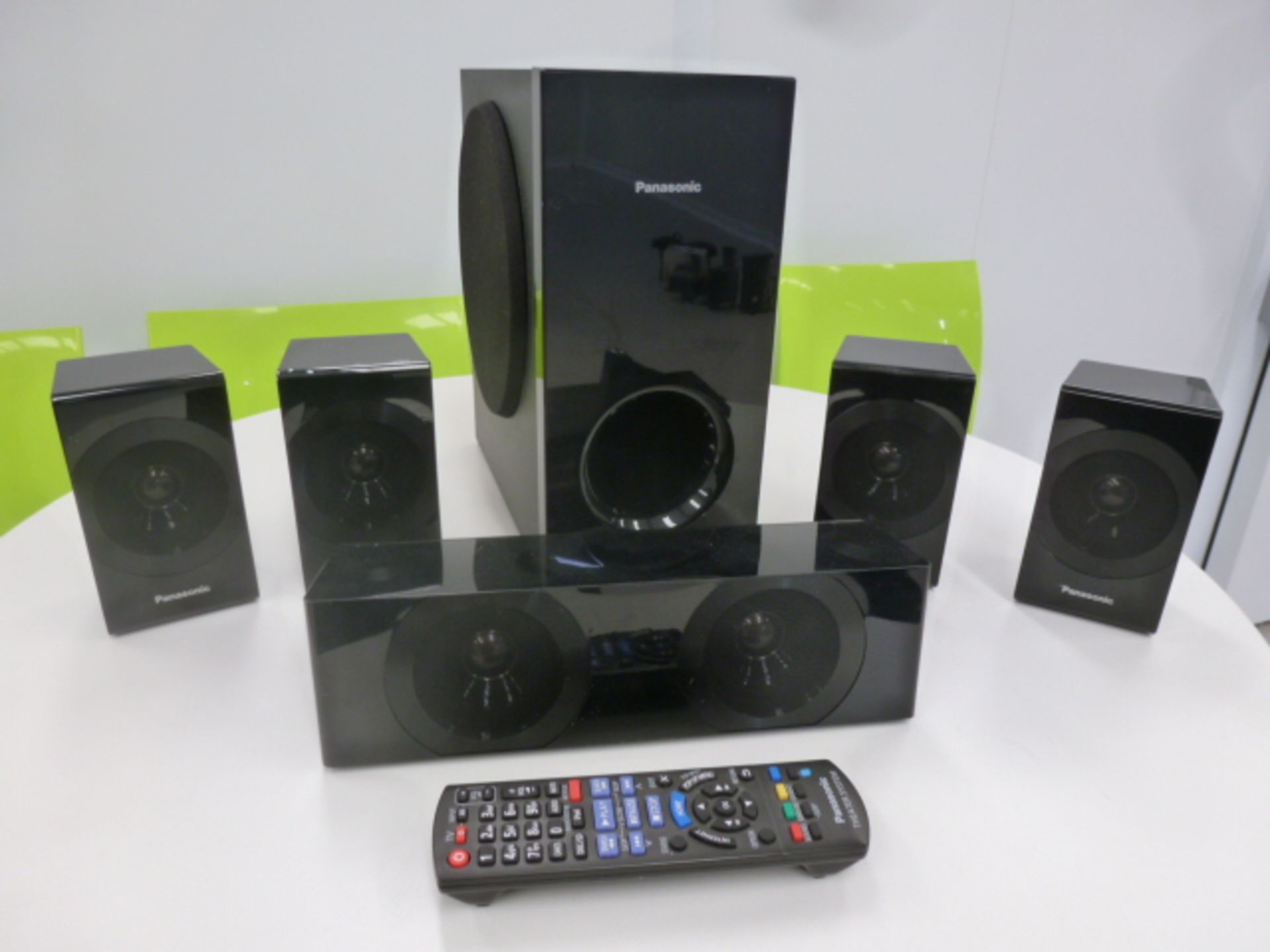 Set of Panosonic Surround Sound Speakers to Include: 1 x Subwoofer, 2 Surround, 2 x Front & 1