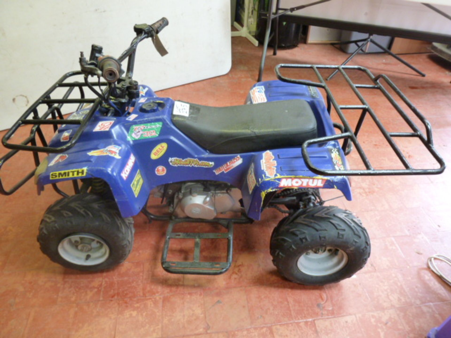 Mini ATV Petrol Quad Bike in Blue. Condition Unknown, For Spares & Repair (As Viewed) - Image 6 of 9