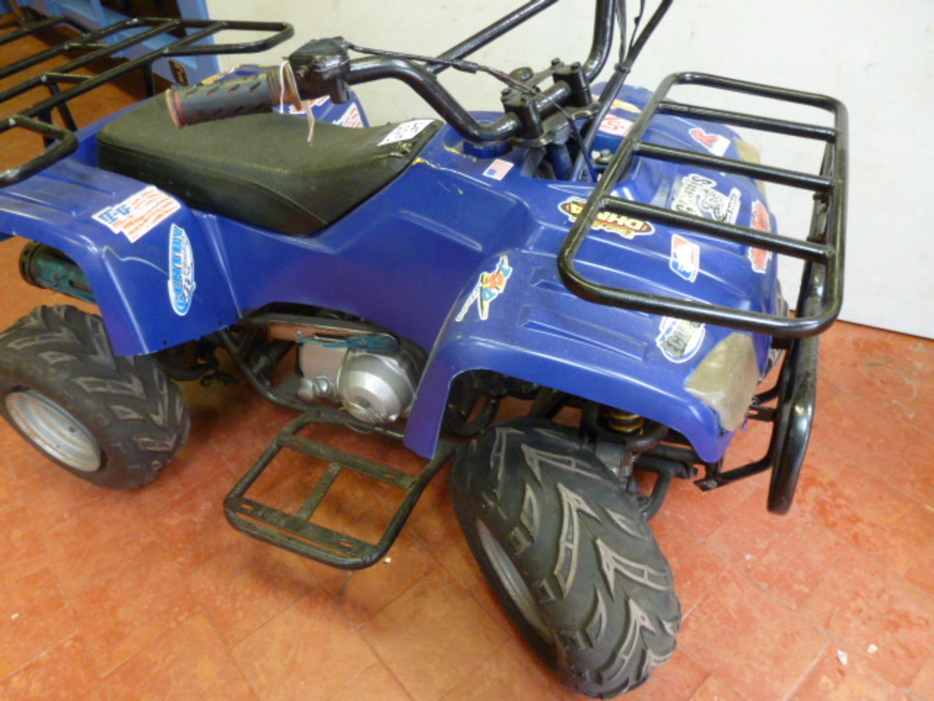 Mini ATV Petrol Quad Bike in Blue. Condition Unknown, For Spares & Repair (As Viewed) - Image 2 of 9