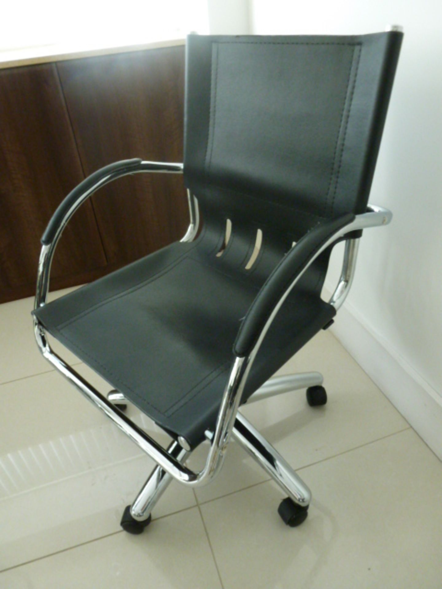 2 x Leather Office Swivel Chairs