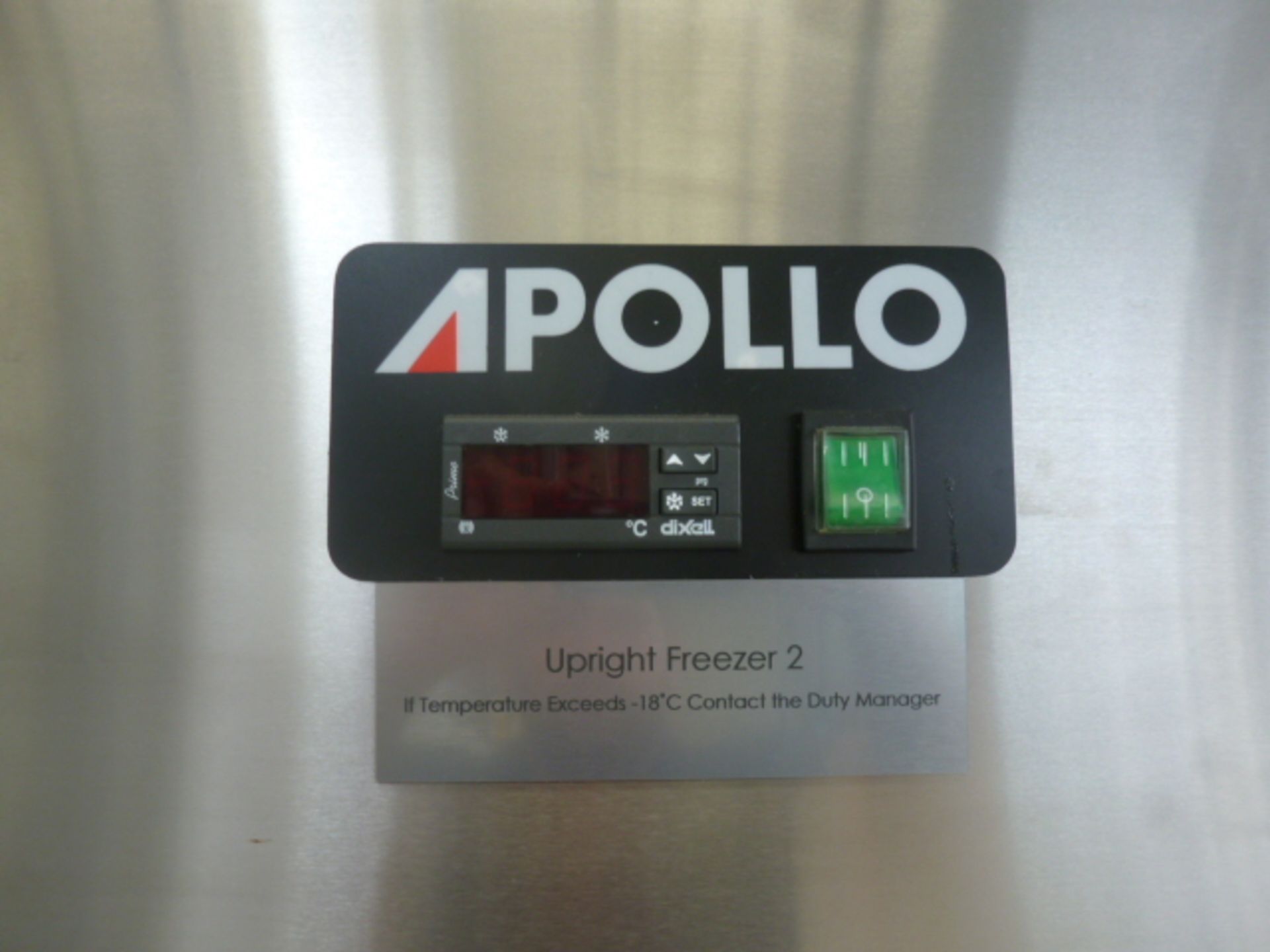 Apollo Stainless Steel Upright Double Door Freezer. Model AGNFU2, S/N 383510. - Image 4 of 5