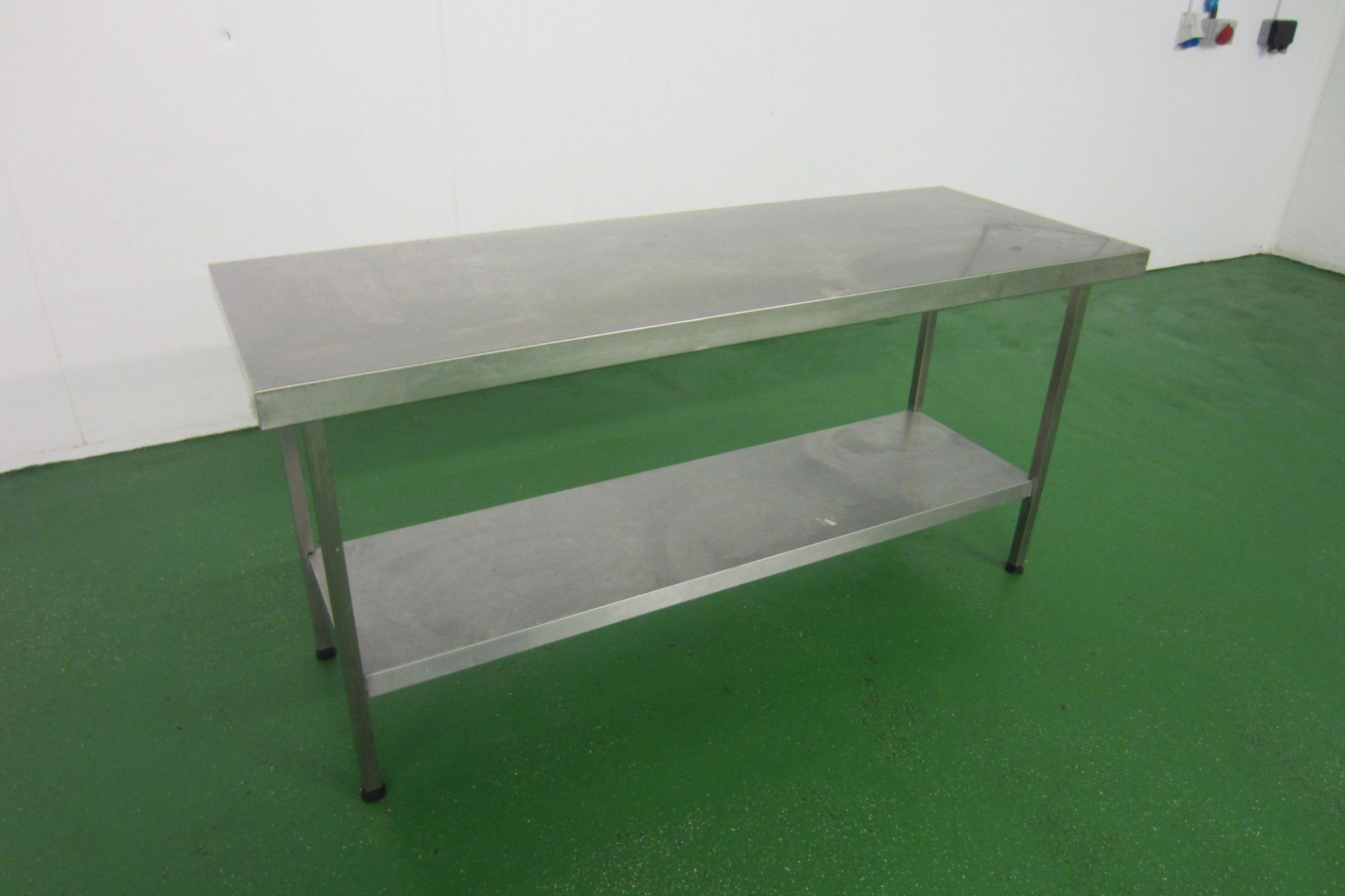 5 x Stainless Steel Prep/Work Tables with Shelf Under. Size 3 x 180cm x 65cm, 2 x 150cm x 60cm