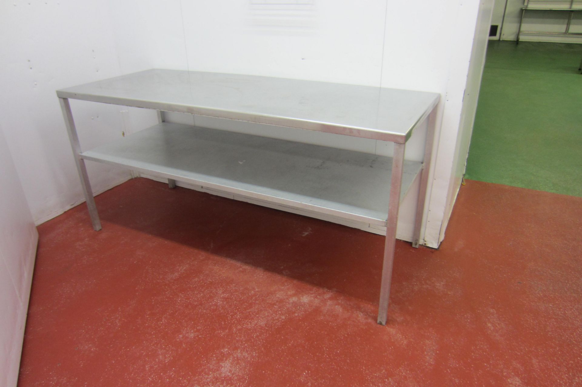 4 x Stainless Steel Prep/Work Tables with Shelves Under. Size 1 x 175cm x 70cm, 1 x 180cm x 70cm,