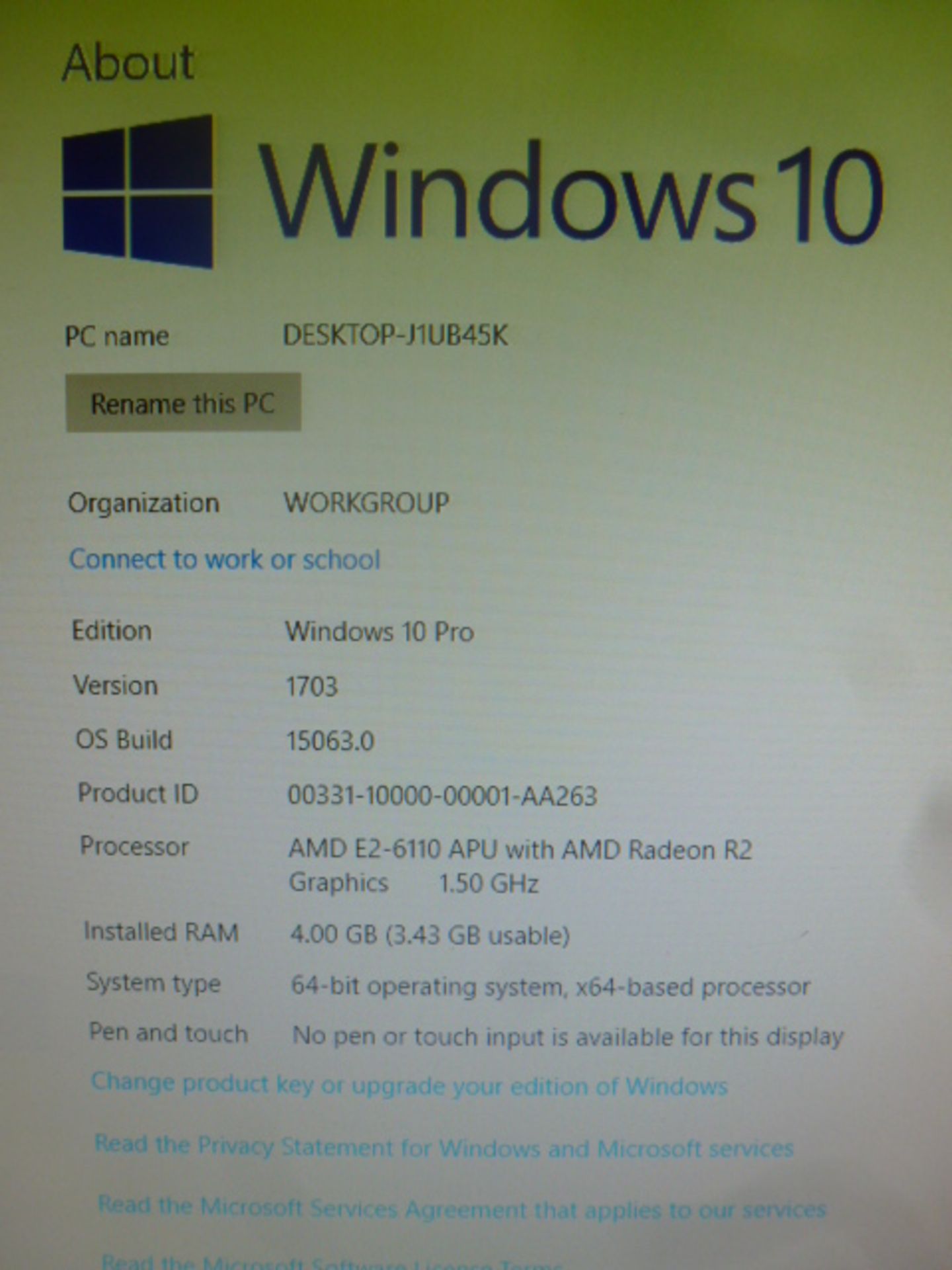 Acer Aspire XC-115 PC Running Windows 10 Pro Version 1703. AMD E2-6110, APU with AMD Radeon R2 - Image 3 of 3