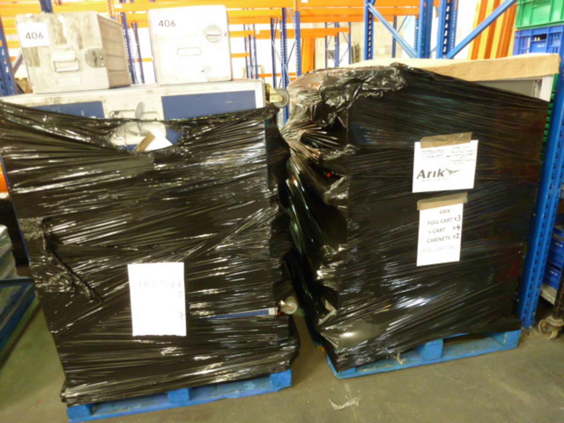 2 Pallets Containing Arik Airline Trolley Carts. Consisting of 8 Carts, 4 x 1/2 Carts, 4 x - Image 2 of 5