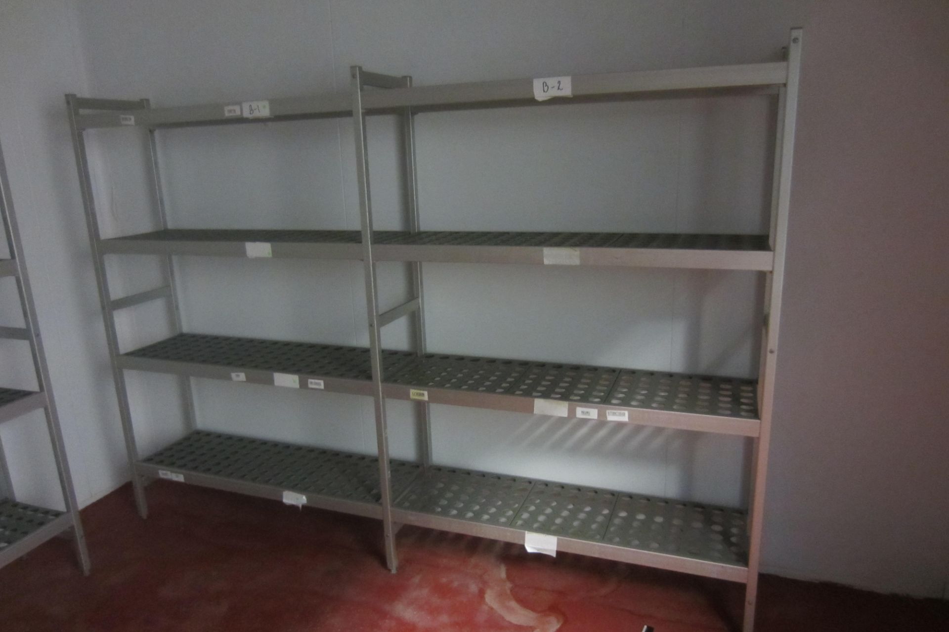 13 Bays of Anodized Aluminium & Plastic Shelf Fermod Cold Room Storage Racking