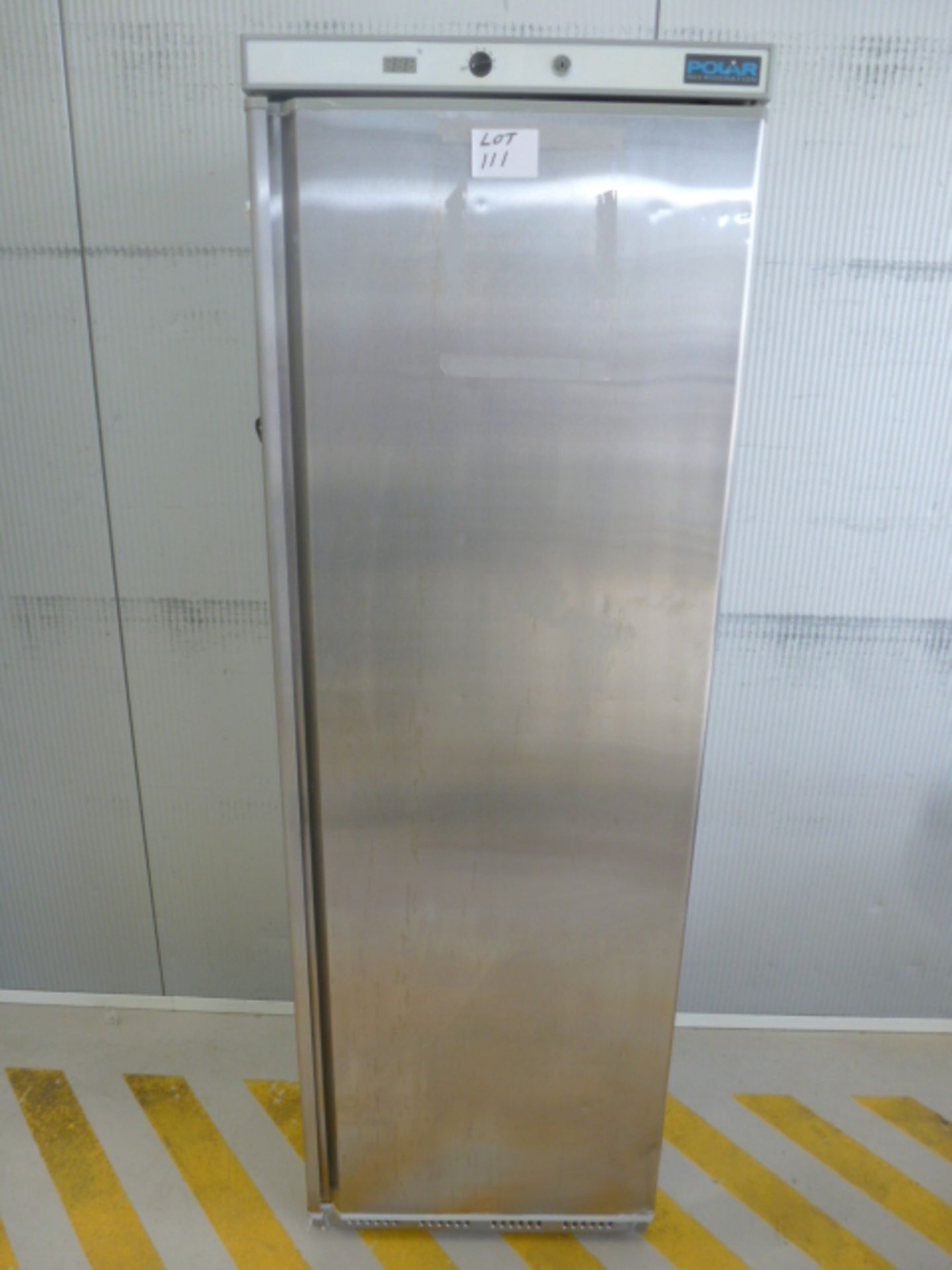 Polar Stainless Steel Upright Single Door Fridge. Model CD082, S/N 449788.