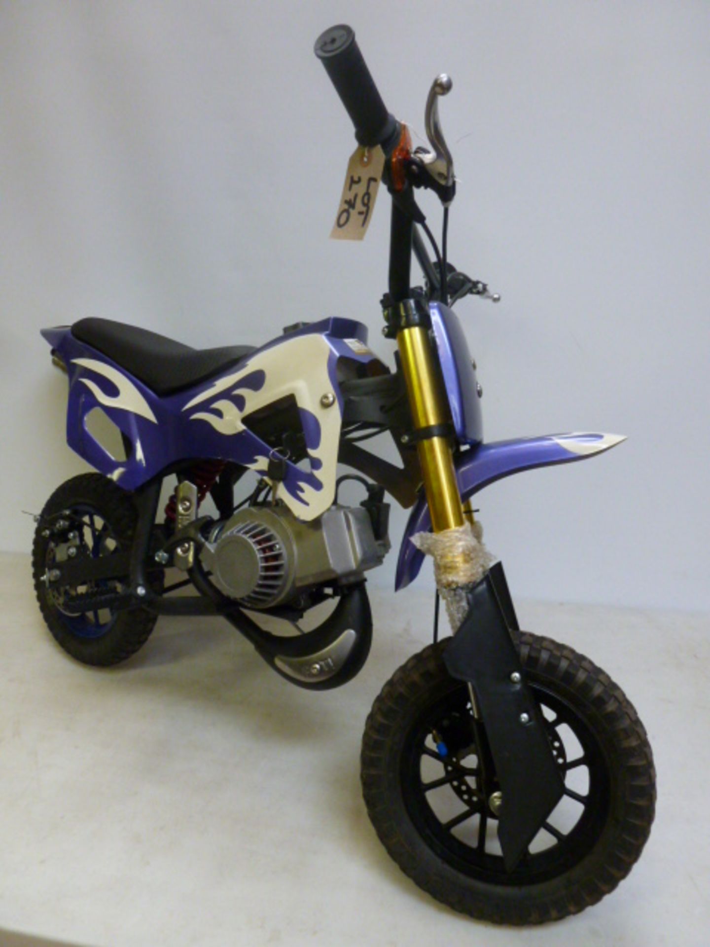 ZHEJING LYAA Company Ltd Mini Petrol Pit/Dirt Bike in Purple with White Flame, Model MD01/MD03, Year - Image 3 of 9