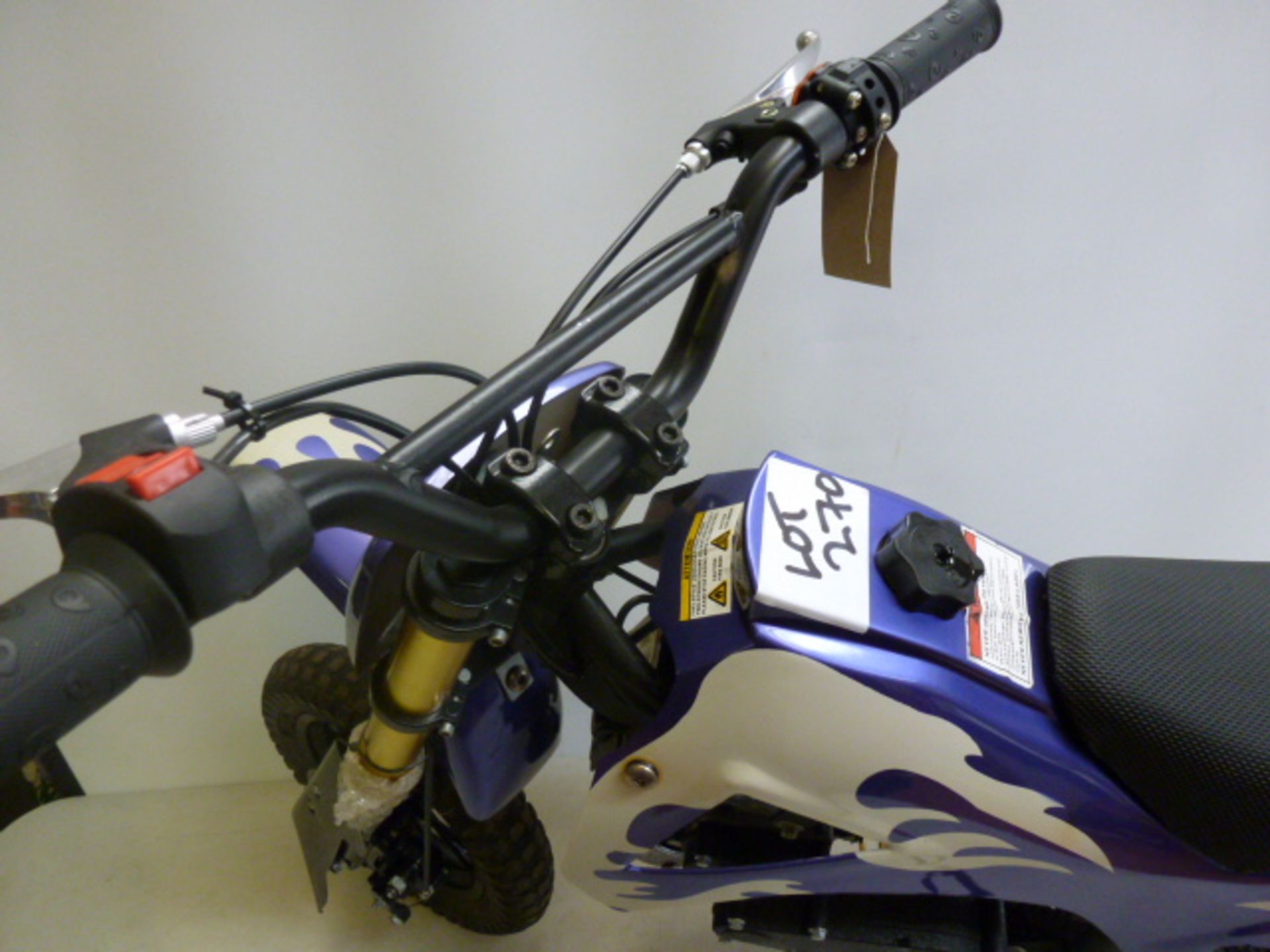 ZHEJING LYAA Company Ltd Mini Petrol Pit/Dirt Bike in Purple with White Flame, Model MD01/MD03, Year - Image 8 of 9