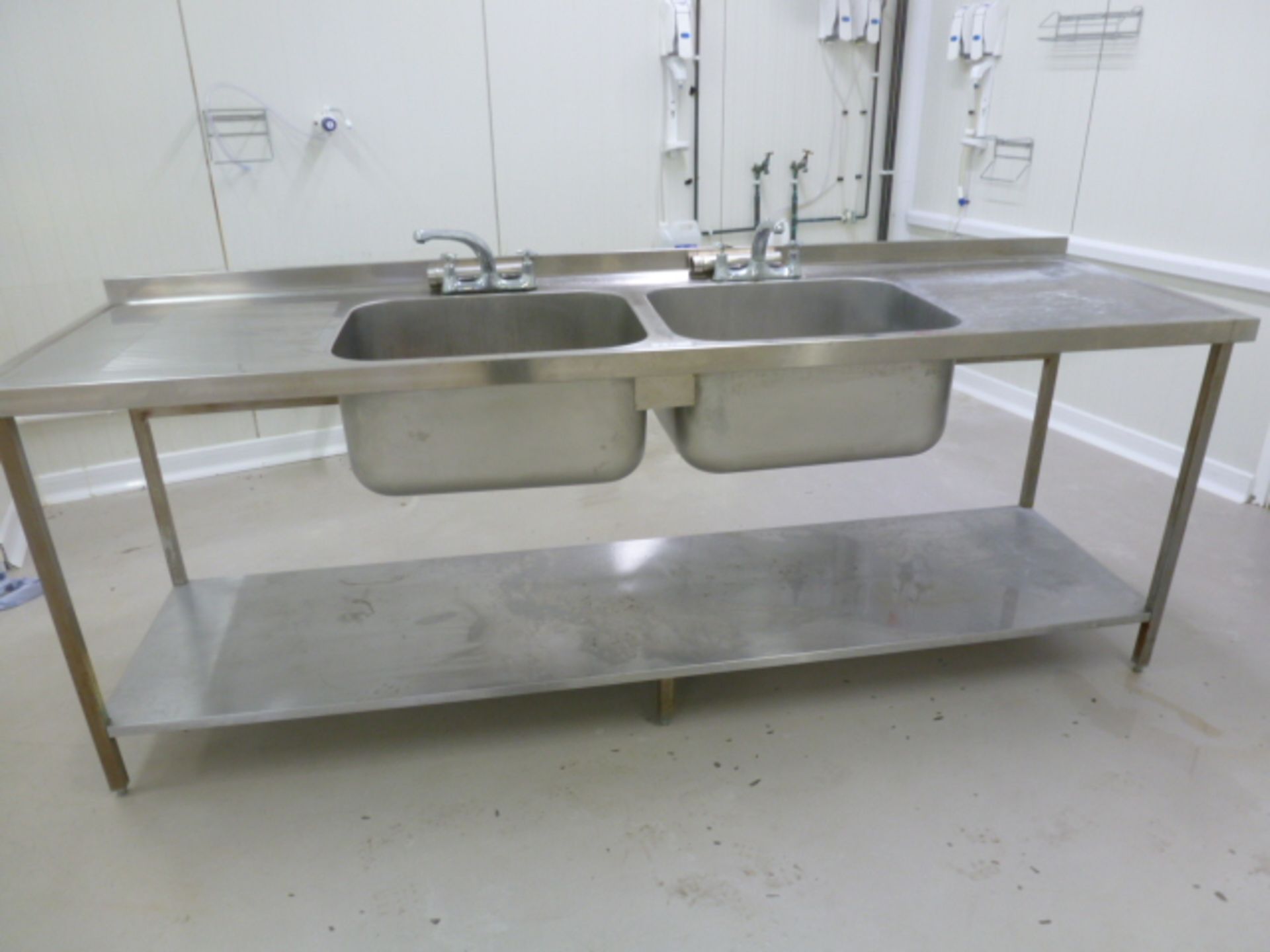 Parry Double Tap & Sink Unit with Double Drainer. Size (L) 150cm x (D) 60cm x (H) 90cm.