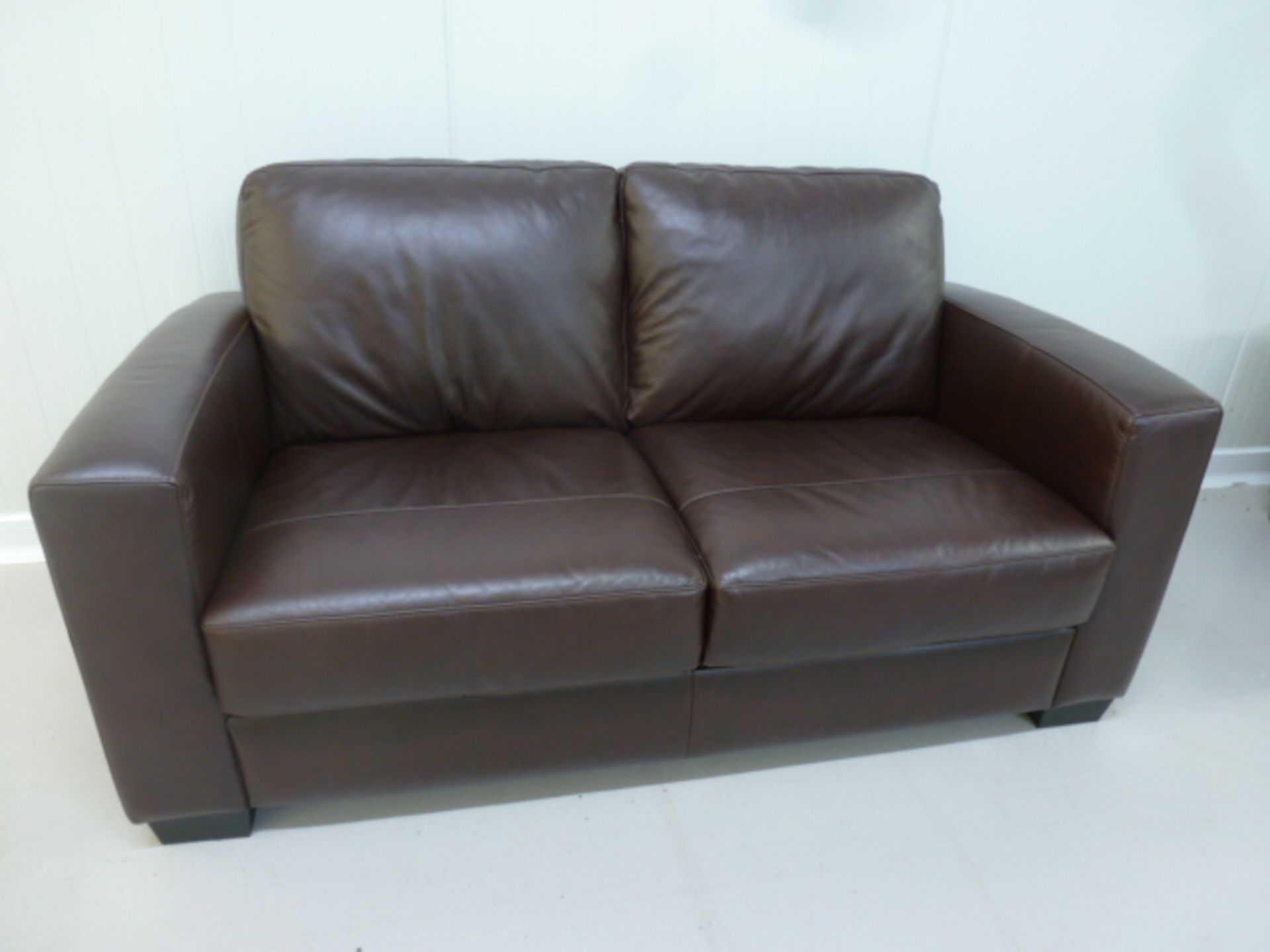 Brown Leather 2 Seater Sofa