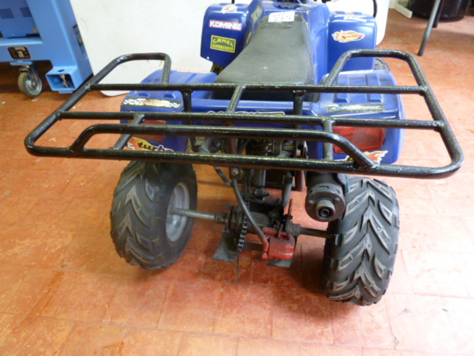 Mini ATV Petrol Quad Bike in Blue. Condition Unknown, For Spares & Repair (As Viewed) - Image 4 of 9