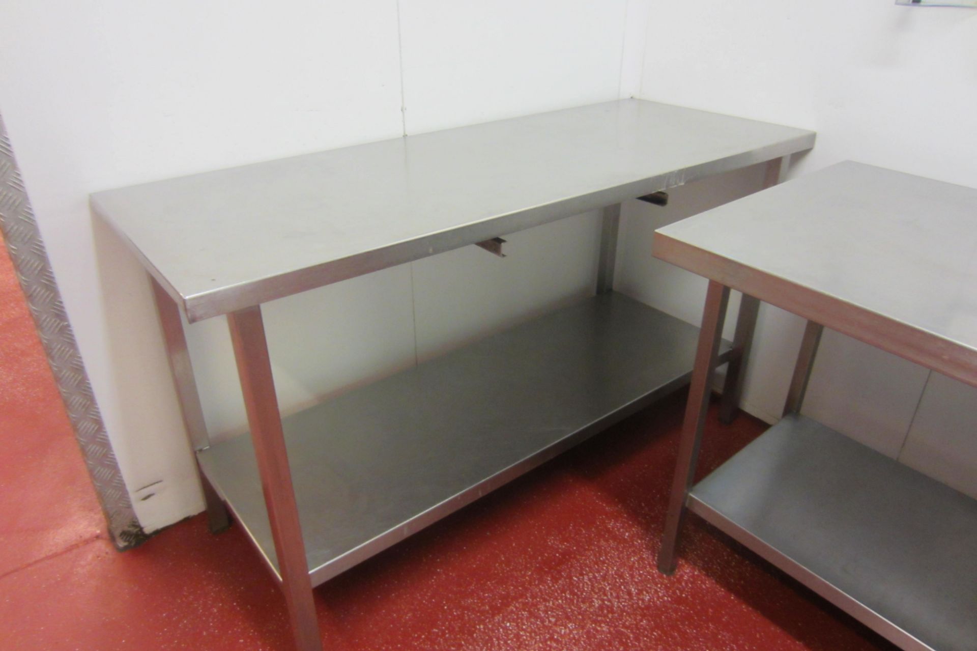 4 x Stainless Steel Prep/Work Tables with Shelves Under. Size 1 x 175cm x 70cm, 1 x 180cm x 70cm, - Image 6 of 6