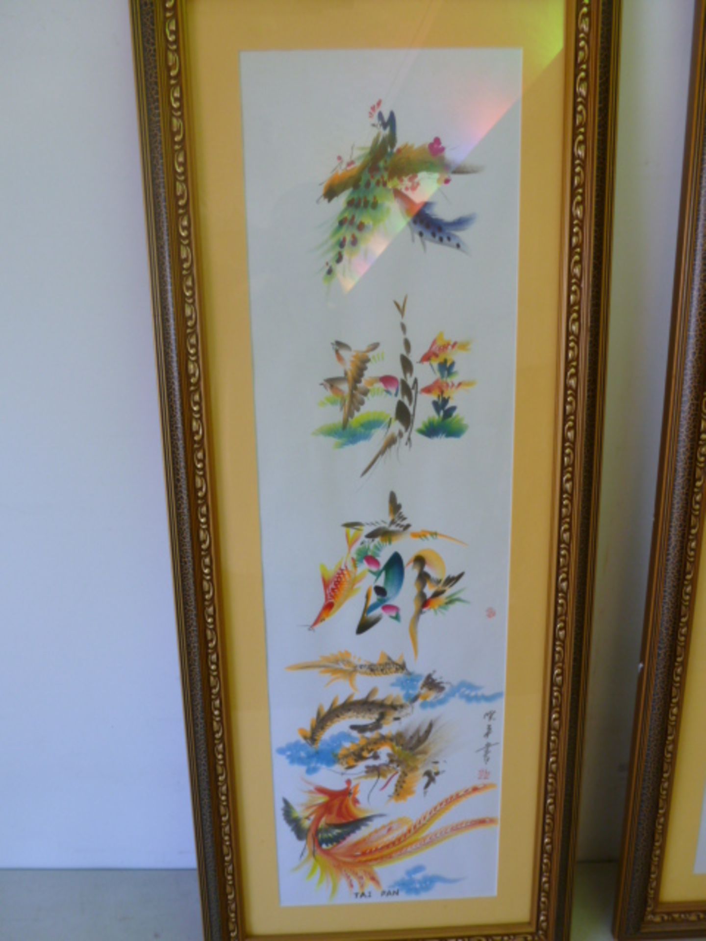 Pair of Framed & Glazed Oriental Posters. Size H92cm x W37cm - Image 2 of 5