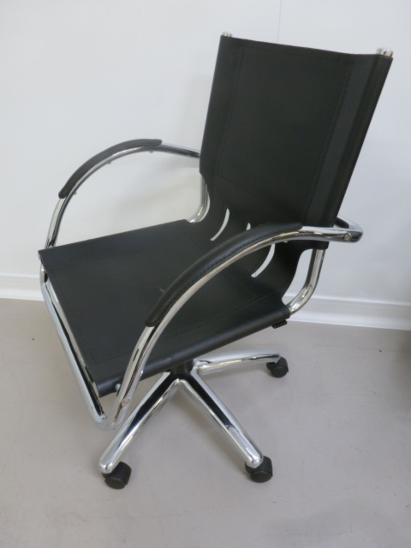 2 x Leather Office Swivel Chairs