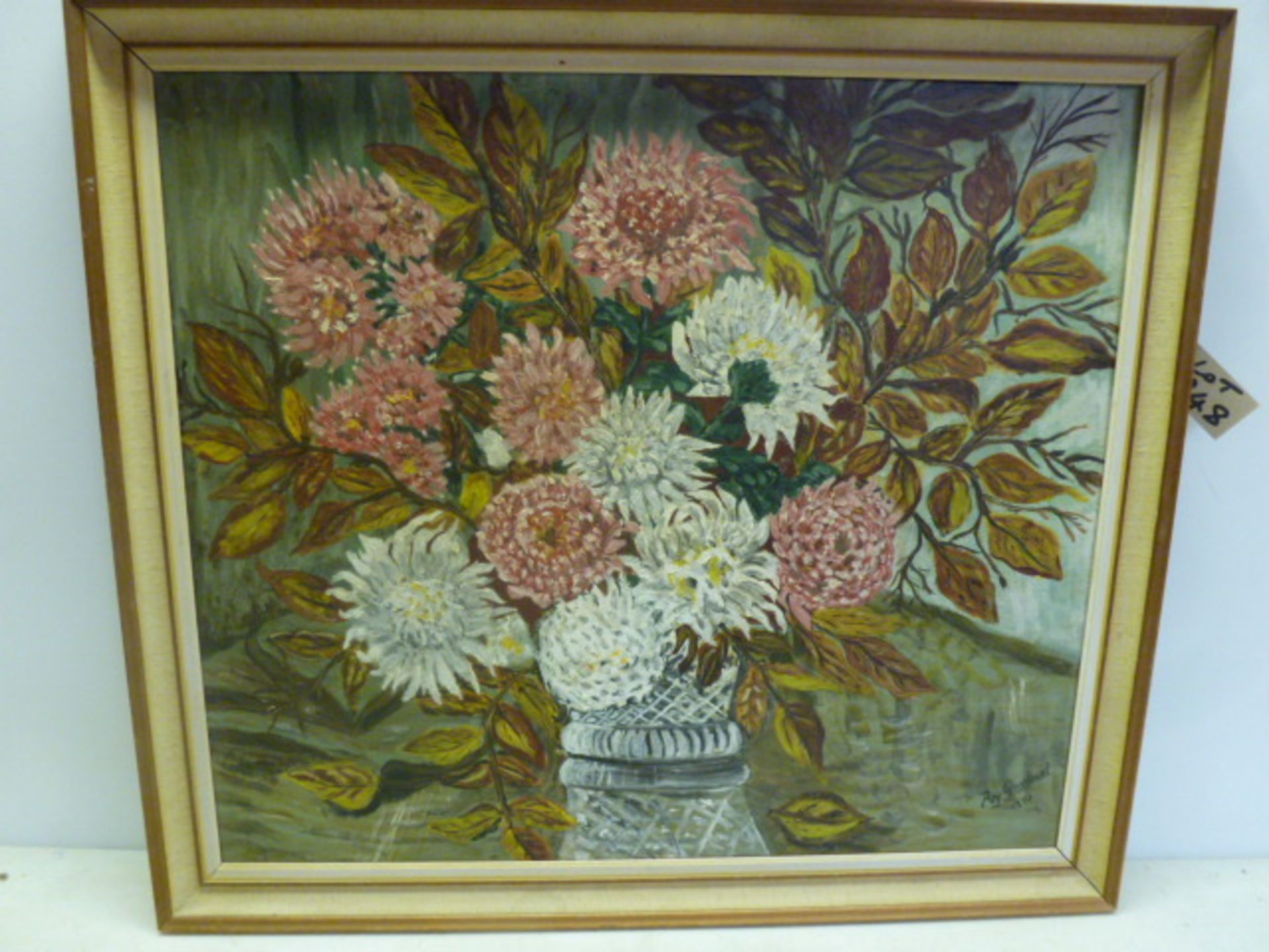 Framed Acrylic on Board of Flowers in a Vase. Signed by the artist believed to be Roy Goodman