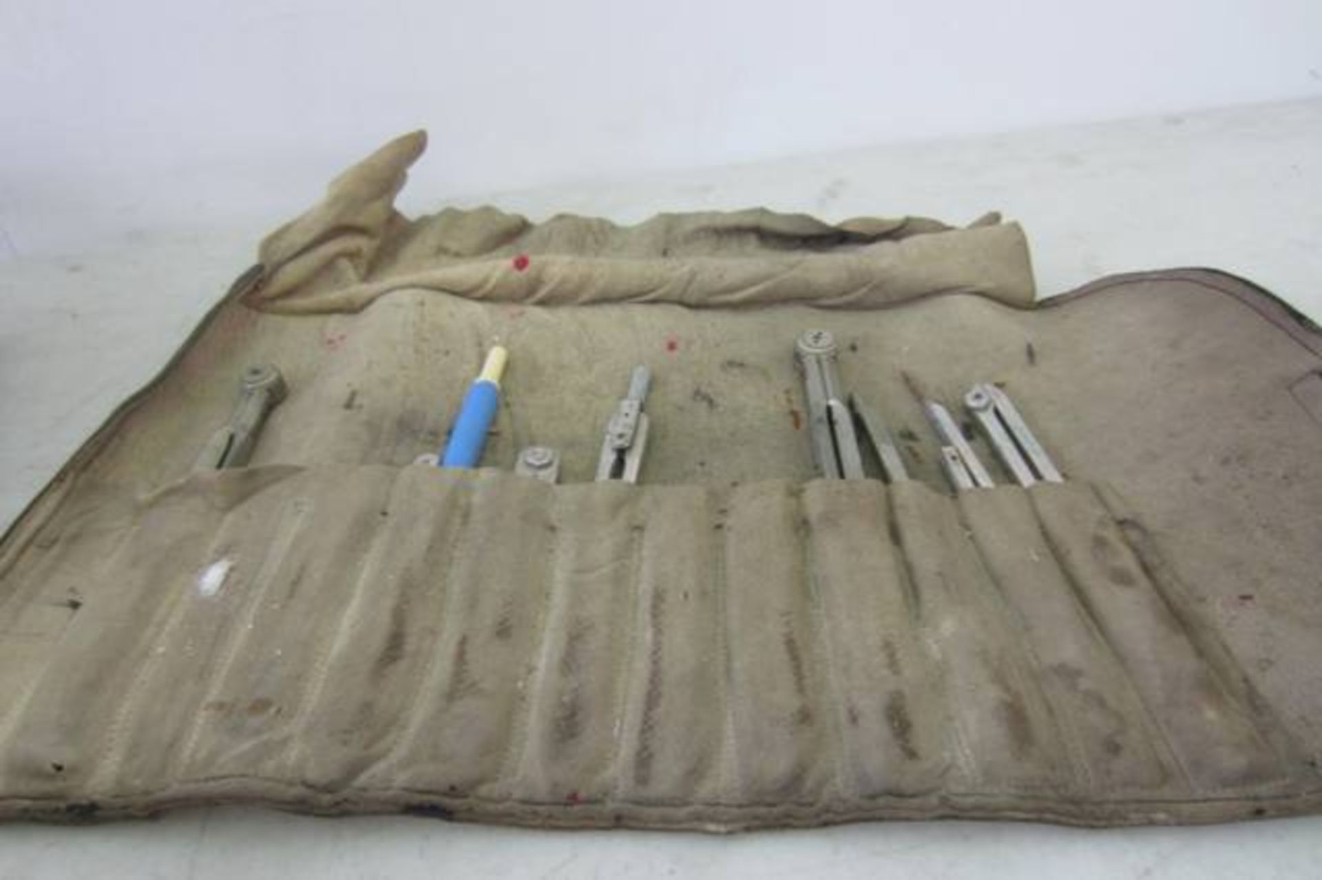 Set of Old Gem Scales & An Architects Leather Bound Instrument Roll Containing Assorted Compasses. - Image 3 of 5