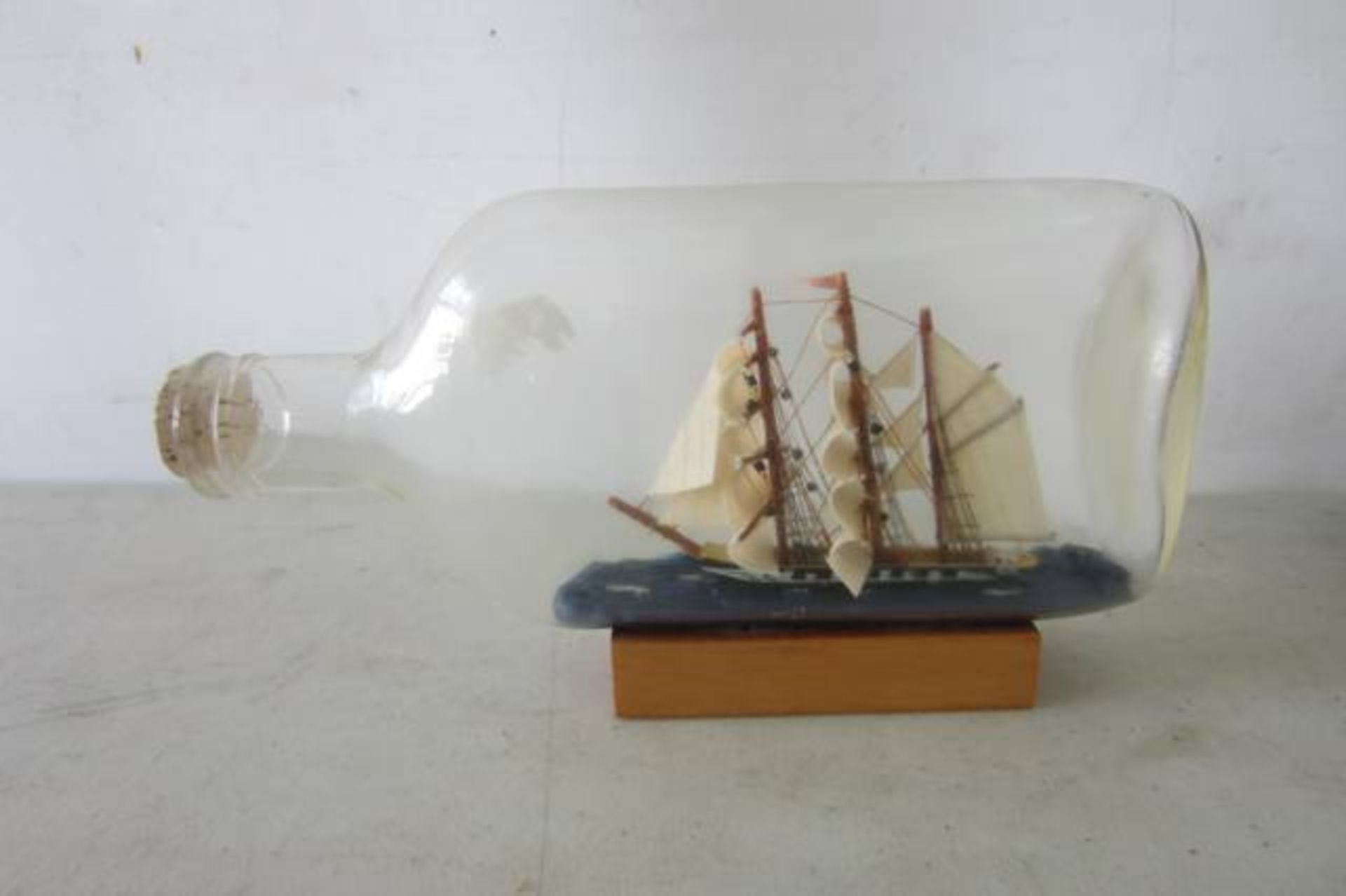 2 x Sailing Ships in Bottles & A Hand Made Wood Mushroom Dated 28/8/97. - Image 2 of 4