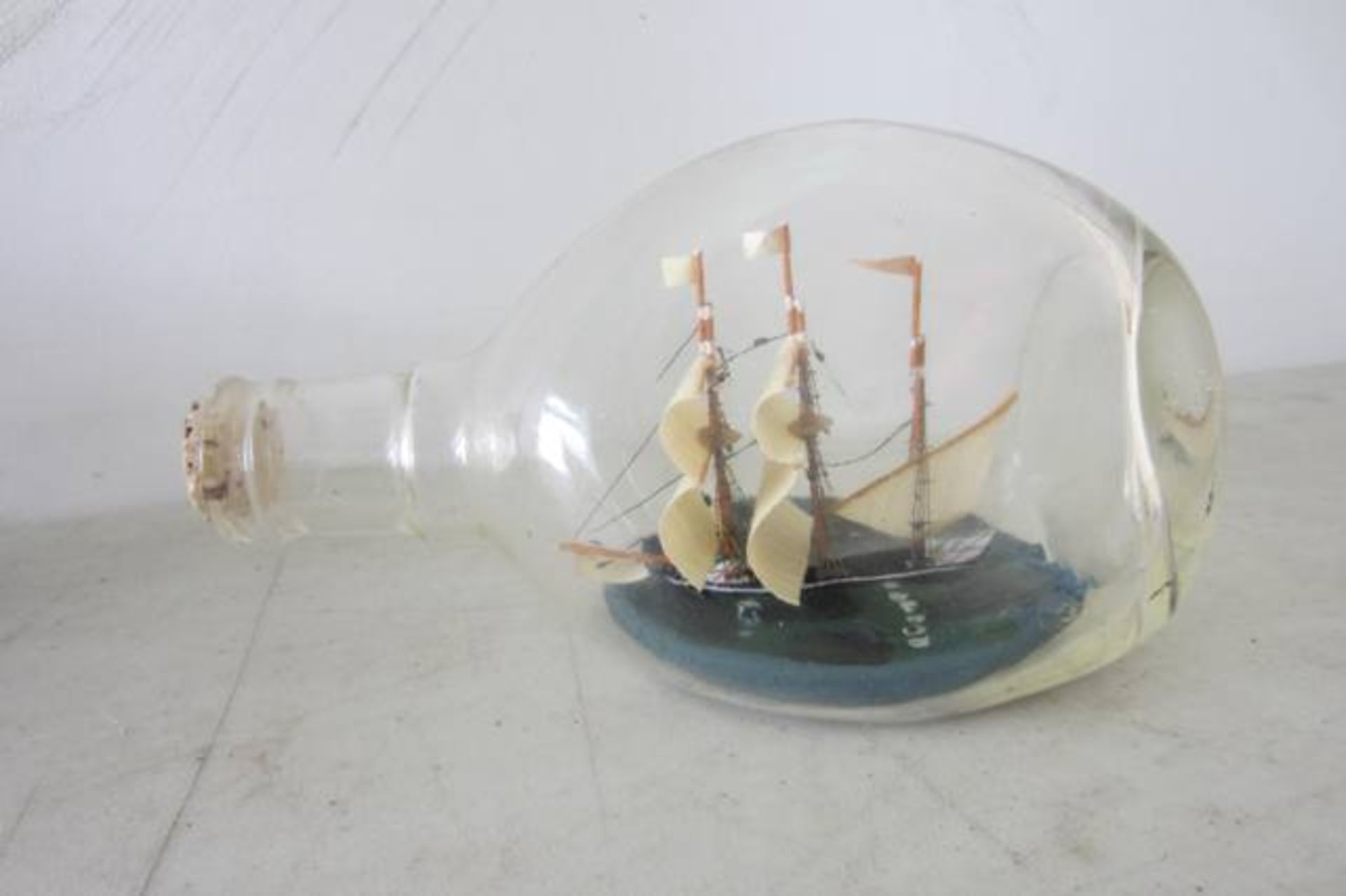 2 x Sailing Ships in Bottles & A Hand Made Wood Mushroom Dated 28/8/97. - Image 3 of 4