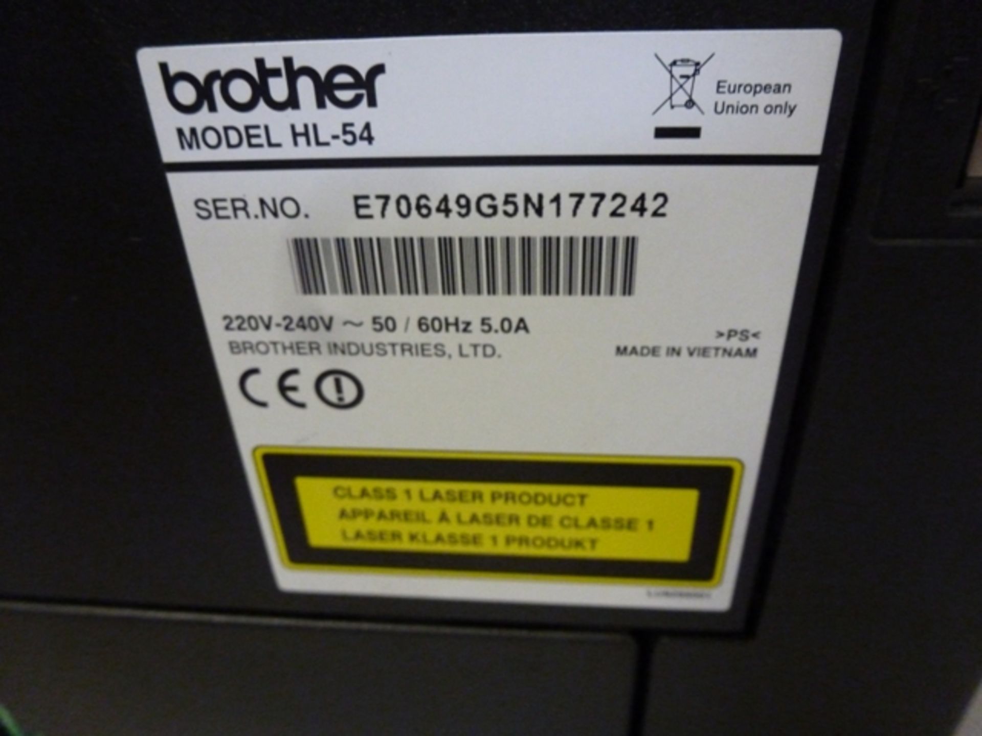 Brother Mono Printer, Model HL-5470DW. Comes with Boxed Lyreco Black Toner Cartridge and Power - Image 2 of 3