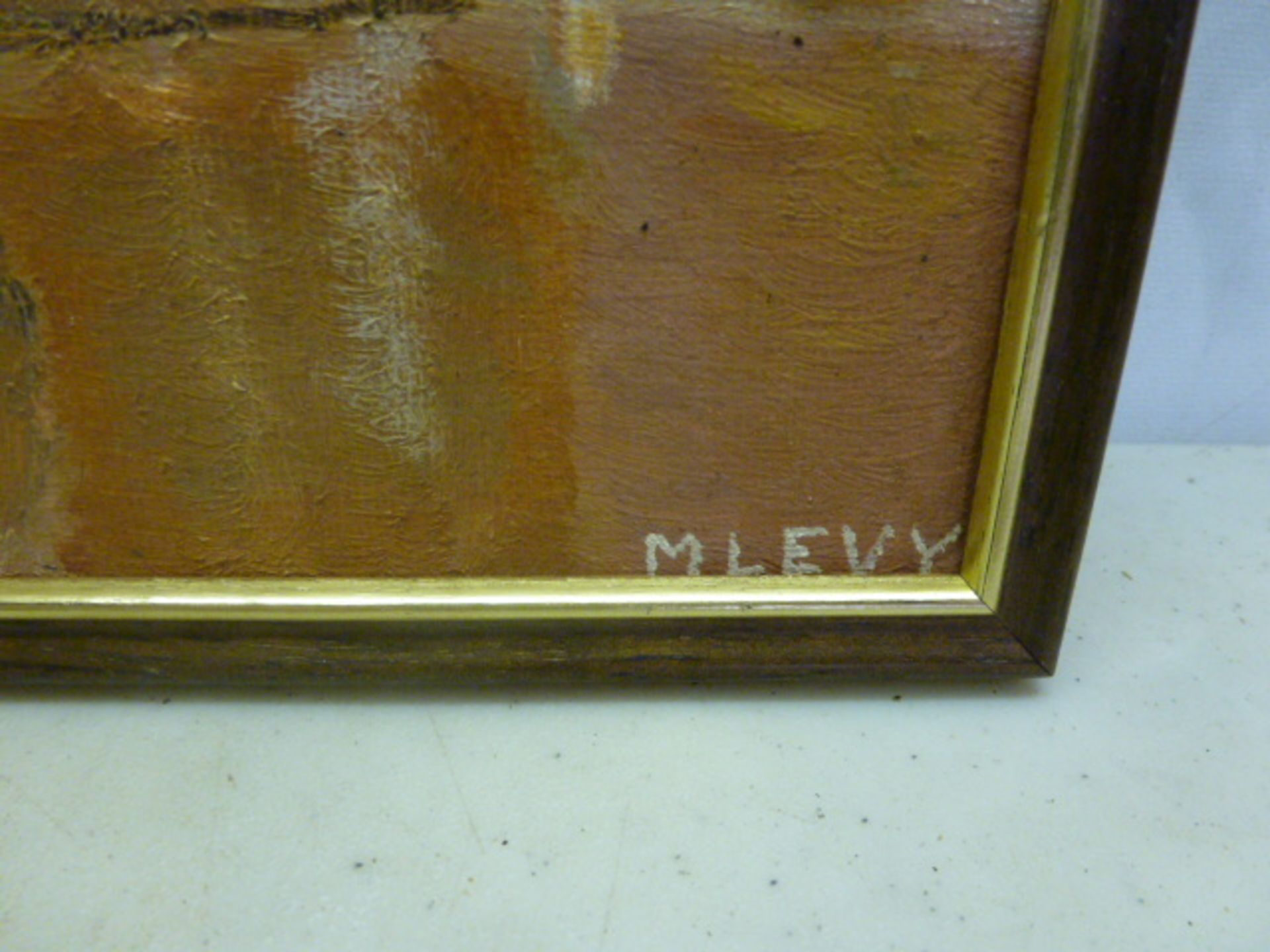 Framed Oil on Board of 3 Ships at Anchor Signed by M Levy, 1981. Size 27cm x 32cm - Image 2 of 2