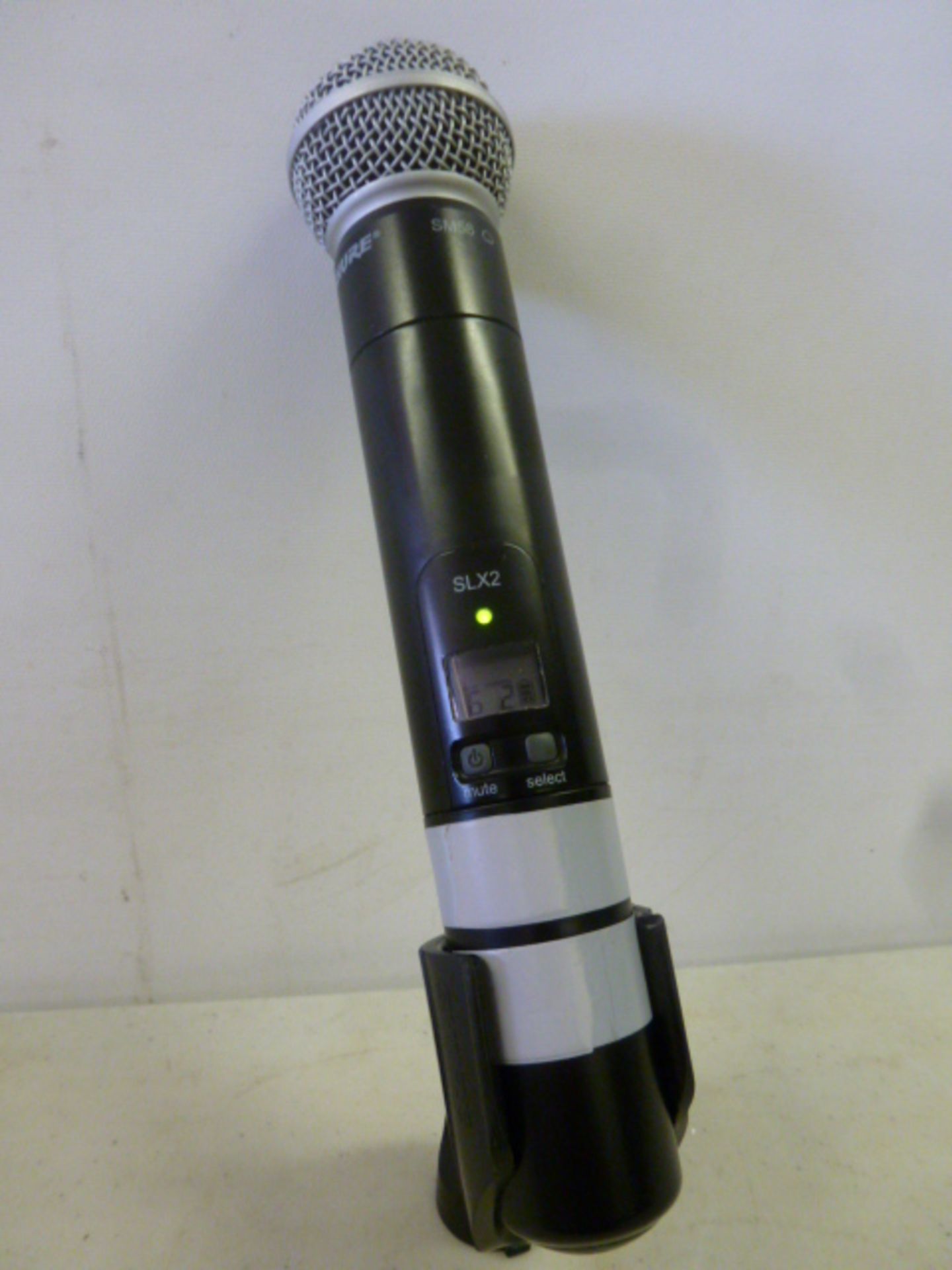 Shure SM58 Wireless Microphone In Black, Model SLX2. Comes with Black Pouch & Microphone Stand - Image 2 of 2