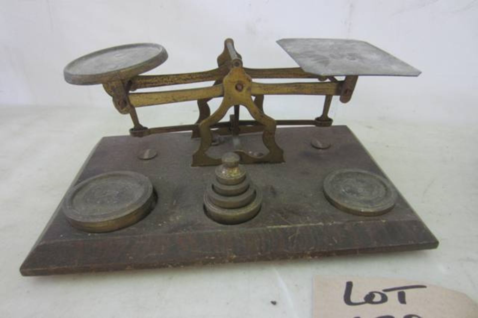 Set of Old Gem Scales & An Architects Leather Bound Instrument Roll Containing Assorted Compasses. - Image 2 of 5