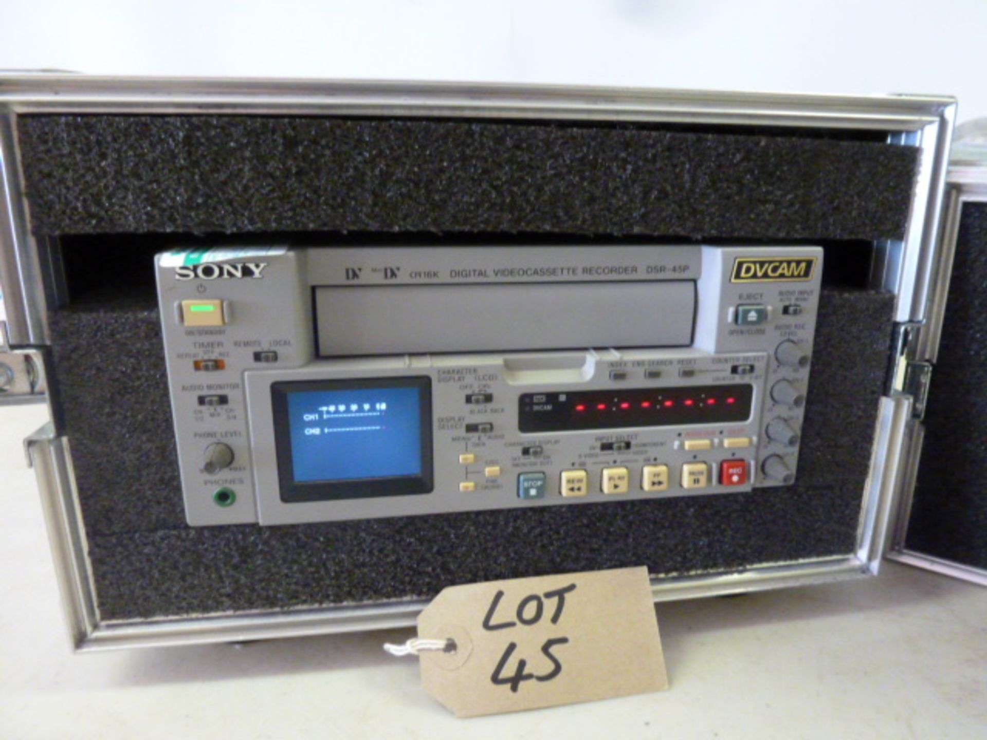 Sony DVCAM DSR-45P, Digital Videocassette Recorder, In Metal Flight Case with Power Supply.