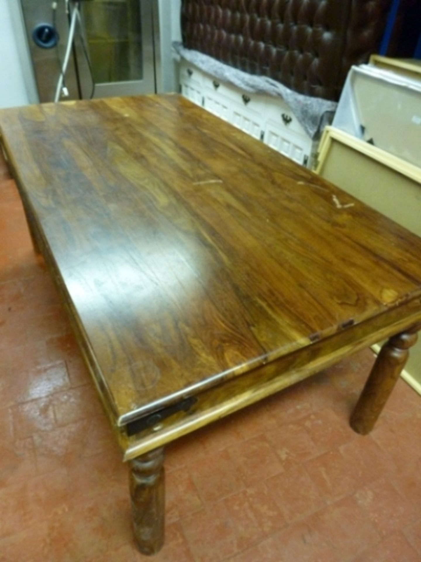 Repro Hardwood Dining Table on Turned Legs, Slight Marks to Top. Size 180cm x 95cm (Requires - Image 2 of 5