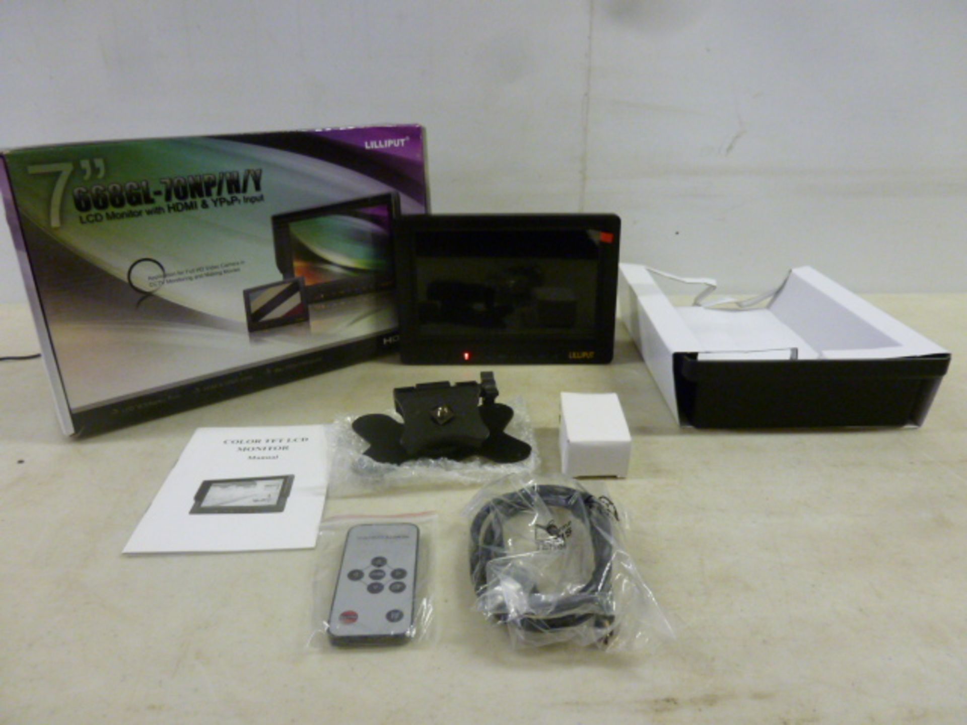 Lilliput 7" LCD Field Monitor with HDMI Input, Model 668GL-70NP. Boxed As New.