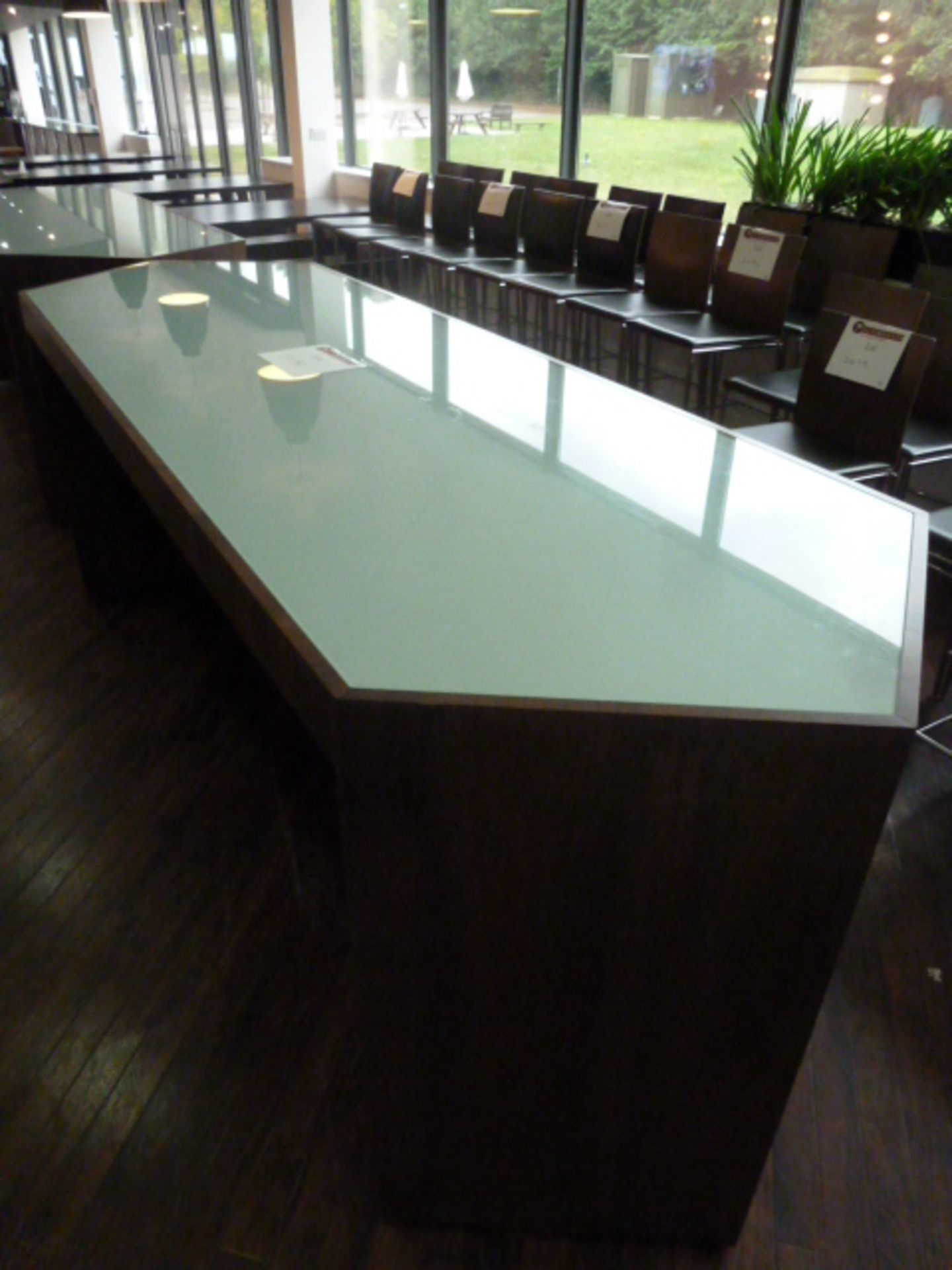 Bespoke Canteen Illuminated Glass Topped Counter Unit. Size L290cm x W90cm x H103cm. - Image 2 of 4