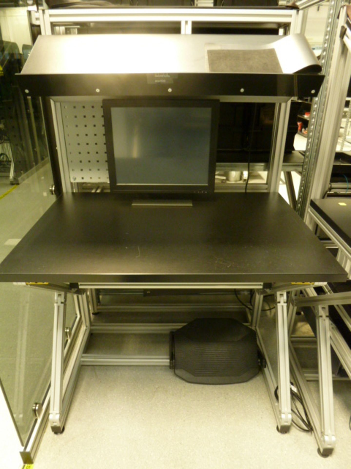 4 x 1000mm Fully Adjustable Aluminium Framed Work Benches with Shelf Over & Anti Static Mat for