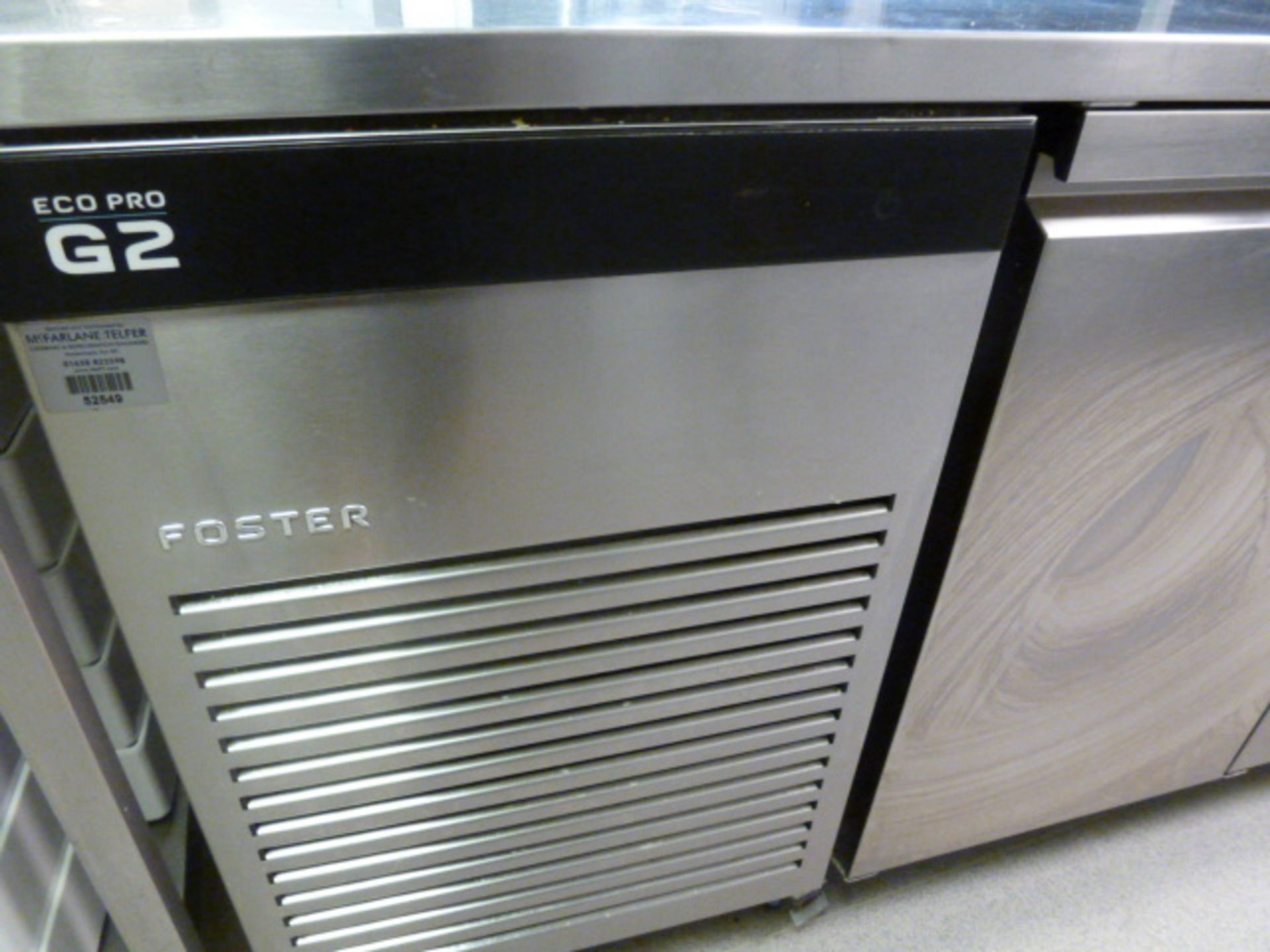 Foster Stainless Steel EcoPro G2 Triple Door Fridge with Prep Top on Castors. Model EP1/3H, S/N - Image 2 of 3