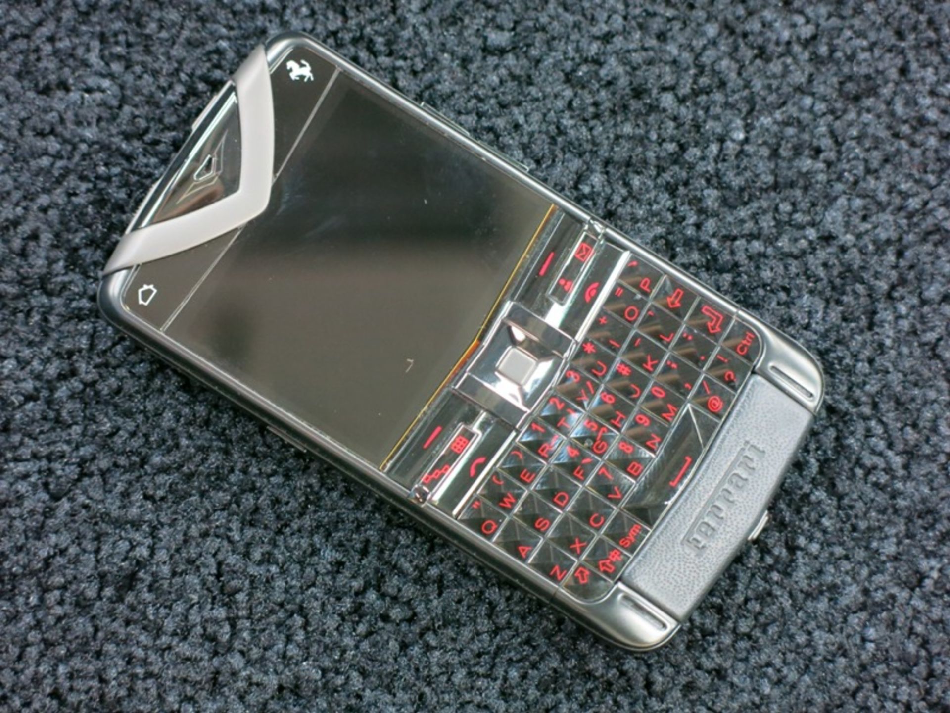 Vertu Ferrari Quest Edition Phone in Black Ceramic with Sapphire Keys. Comes with Full Sales Pack (