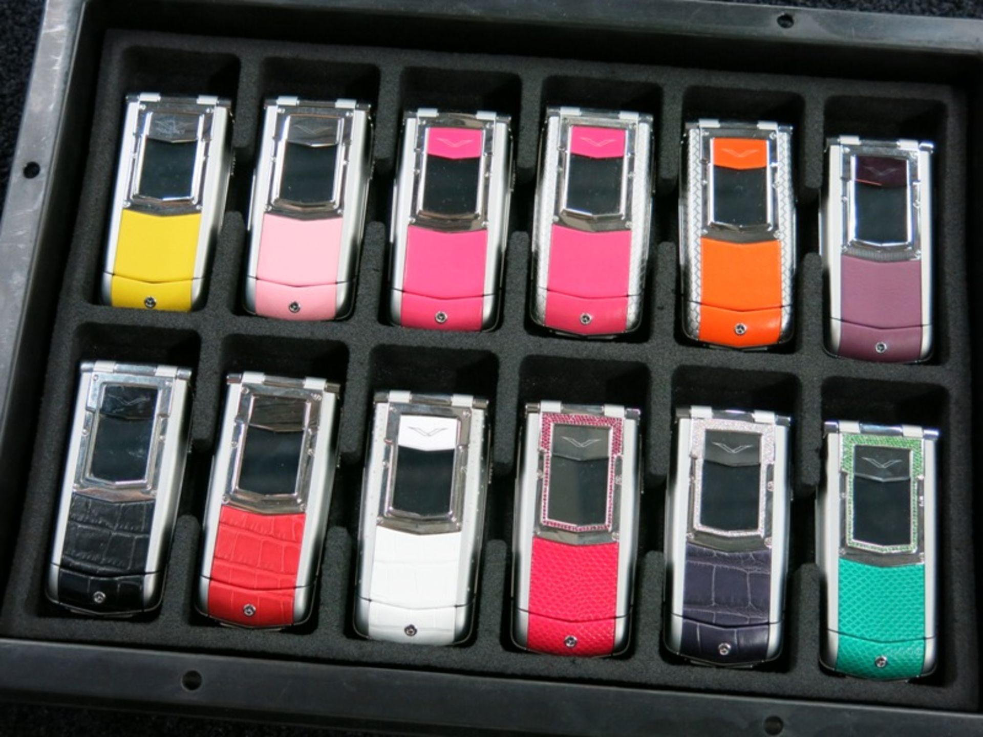 Archive Collection of 37 Vertu Constellation Ayxta Flip Phones made of Titanium, Stainless Steel, - Image 2 of 4